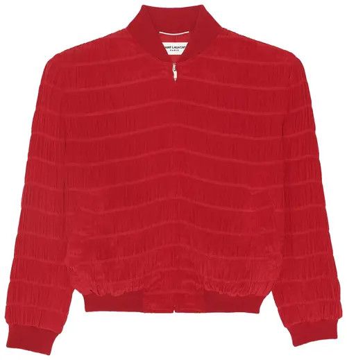 Saint Laurent Paris o1bcso1str1124 Teddy Jacket in Rouge Theatre Size US S / EU 44-46 / 1 - 1 Thumbnail