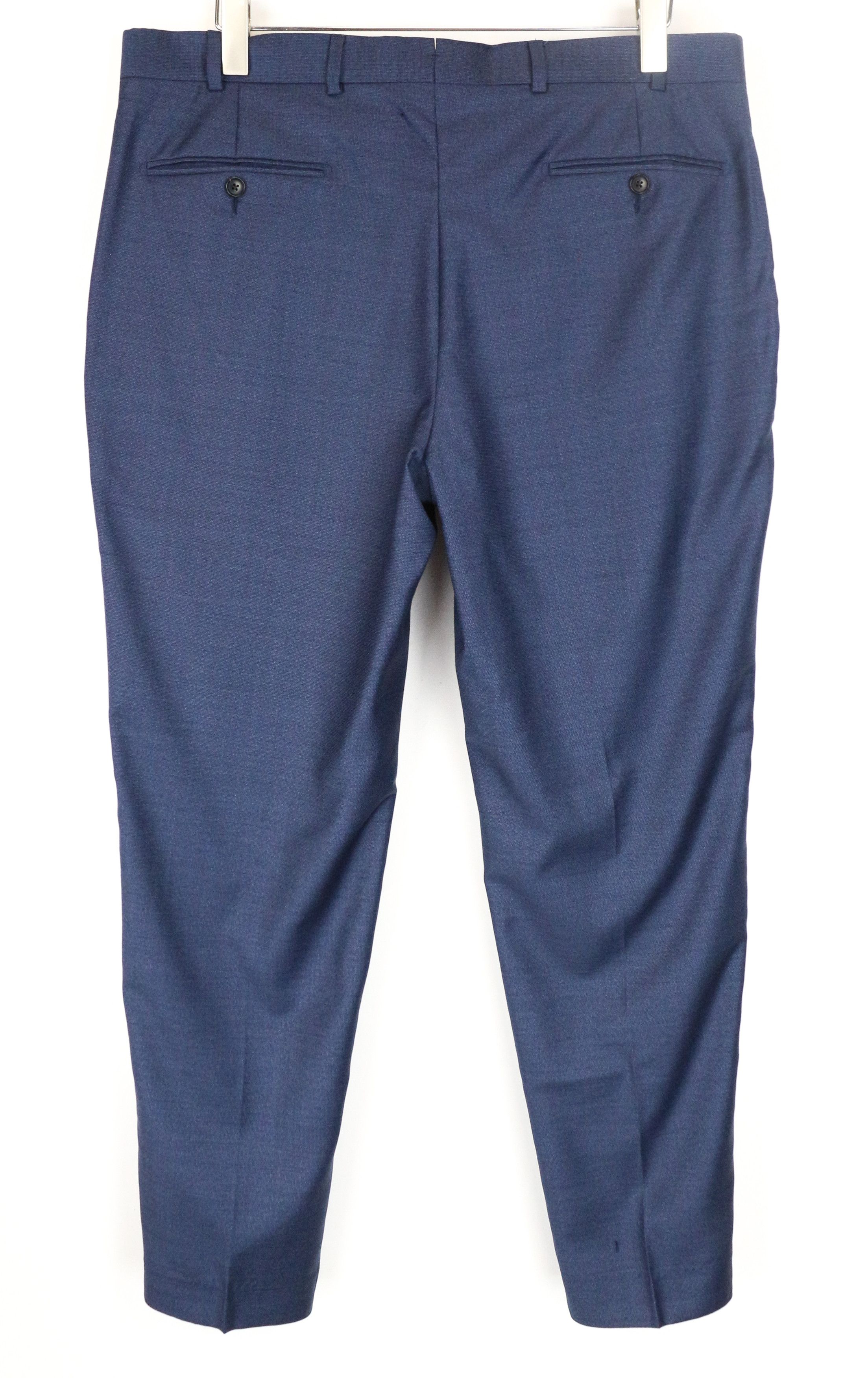 Suitsupply SIENNA UK42S Blue Wool Pleated Front Trousers 60991 Size 42S - 2 Thumbnail