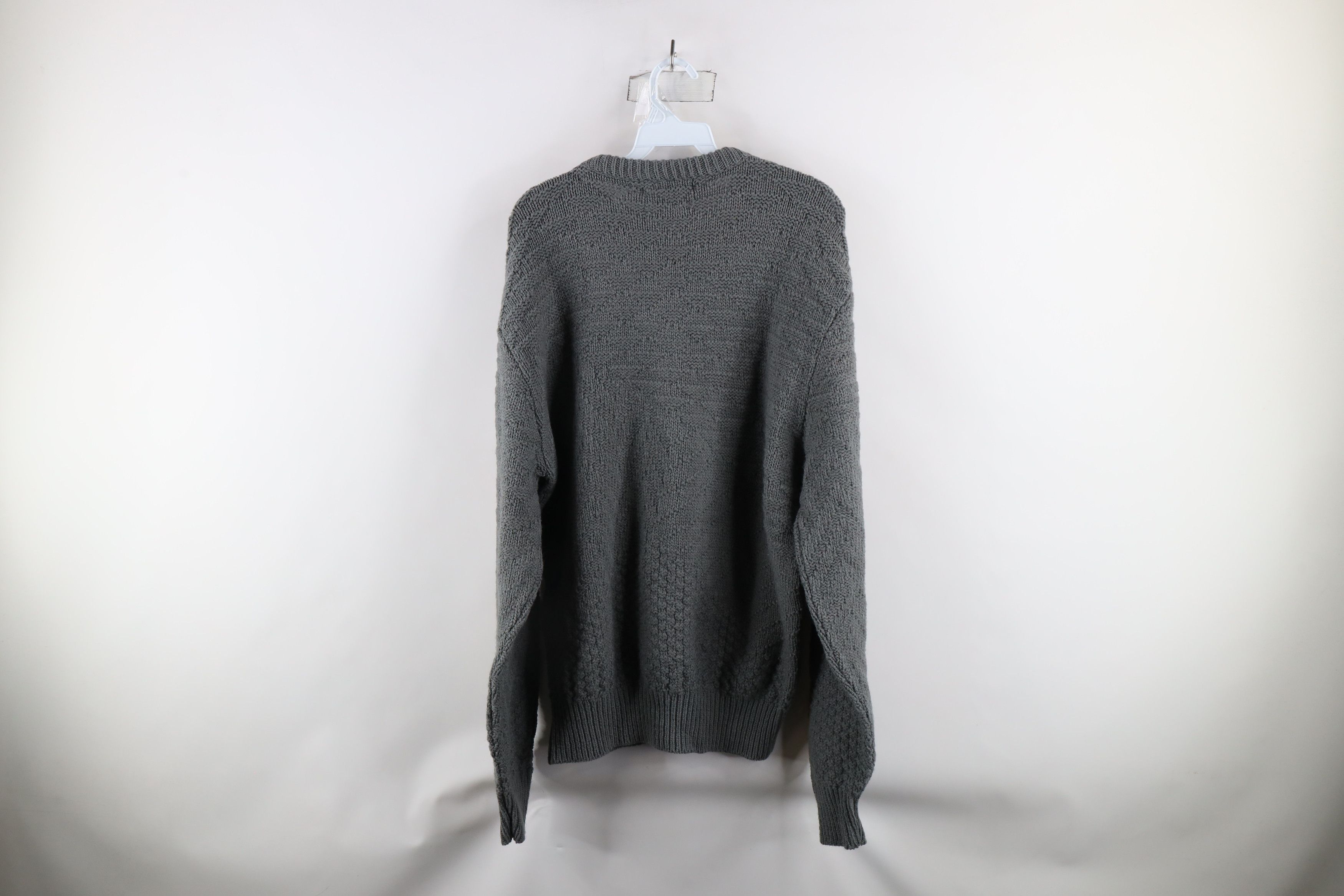 Vintage Vintage 90s Streetwear Chunky Knit Crewneck Sweater Gray USA Size US XL / EU 56 / 4 - 5 Thumbnail