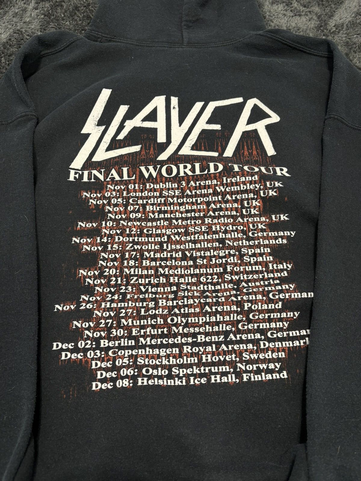 Band Tees Vintage 00s Slayer World Tour Big Logo Hoodie Size US XL / EU 56 / 4 - 5 Thumbnail