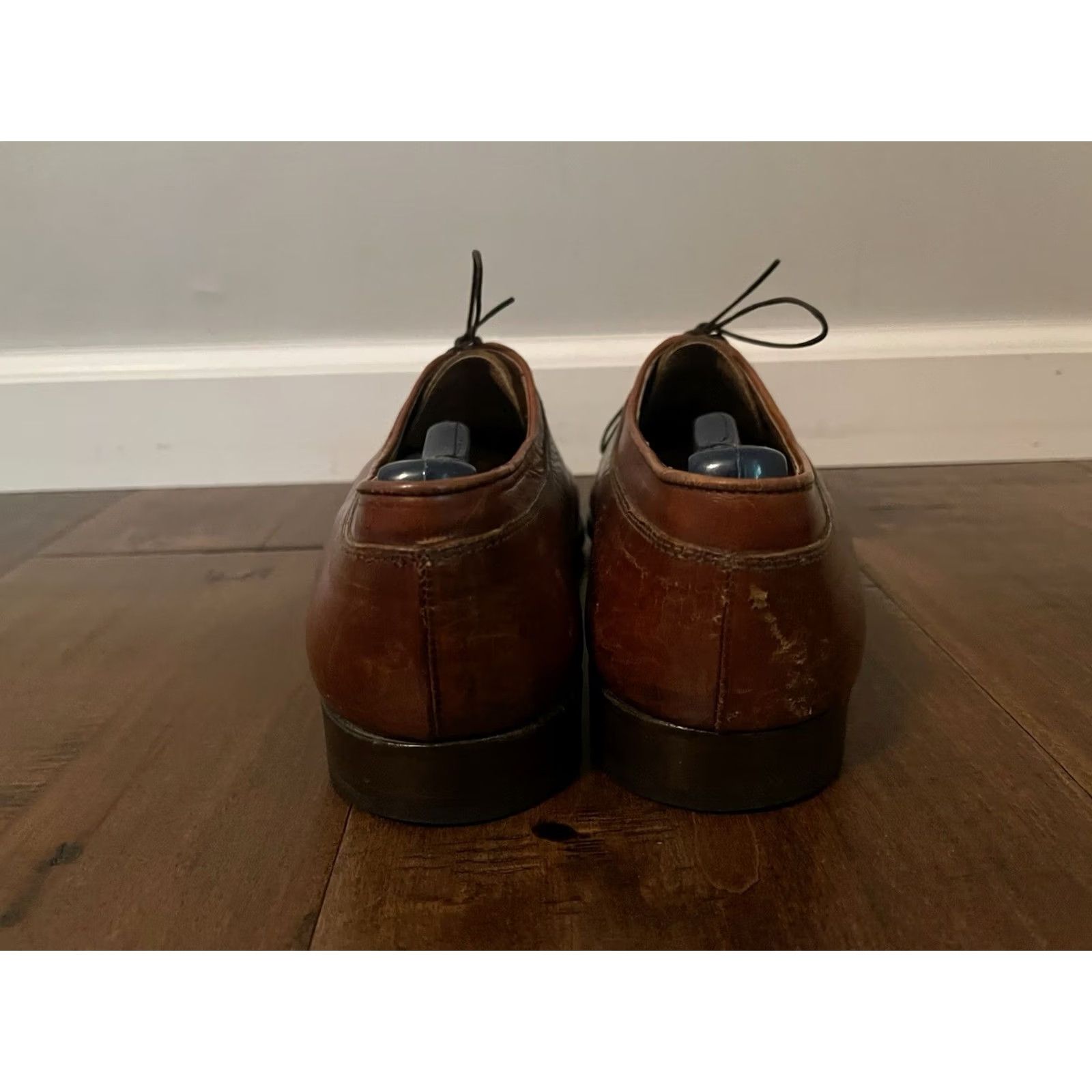 Johnston & Murphy VINTAGE Johnston & Murphy Brown Cap Toe Oxfords Shoes Men's 11W Italy Leather Size ONE SIZE - 5 Thumbnail