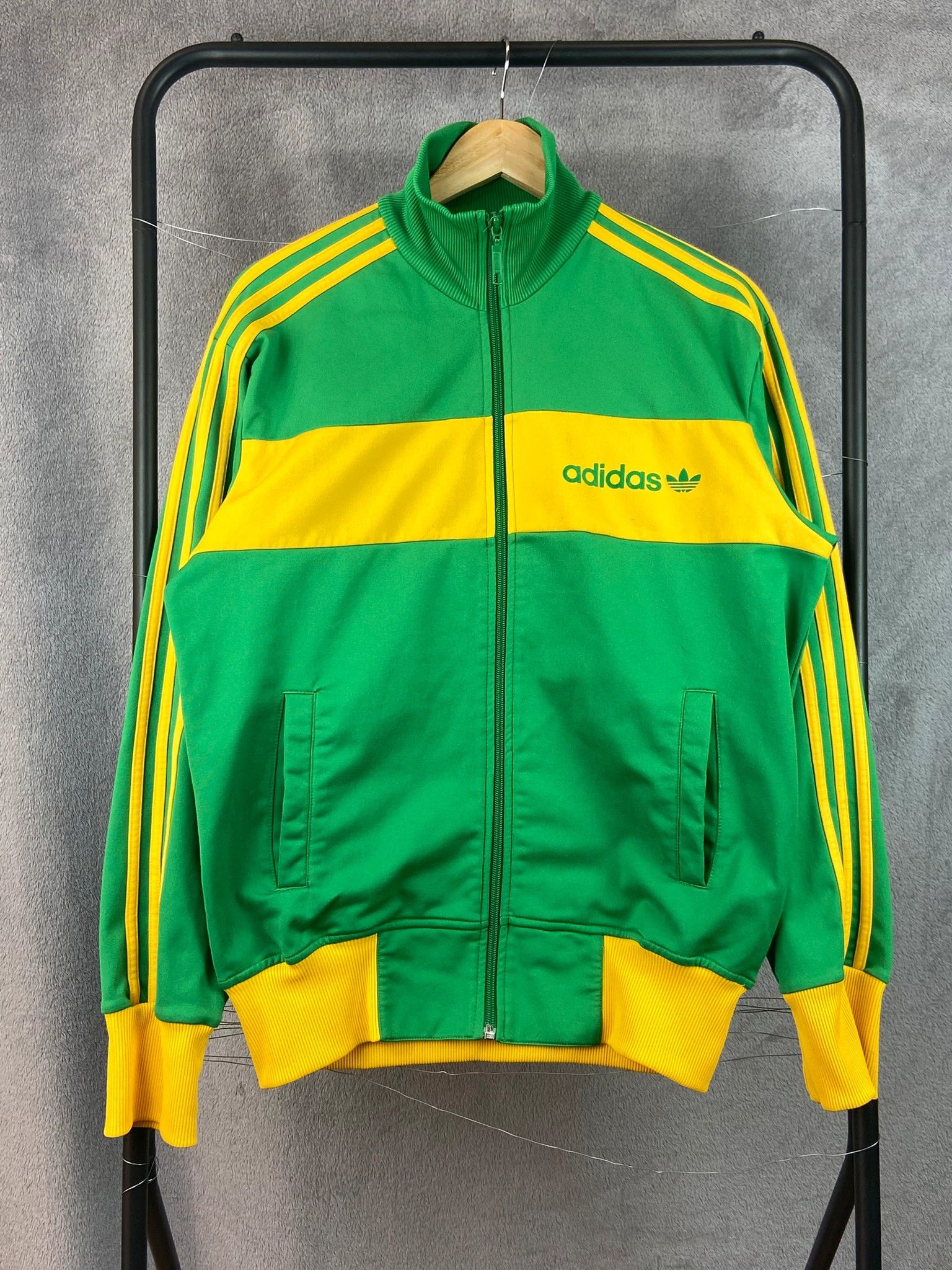 トップス 80s adidas Track Jacket lime yellow 80s adidas Track Jacket lime yellow