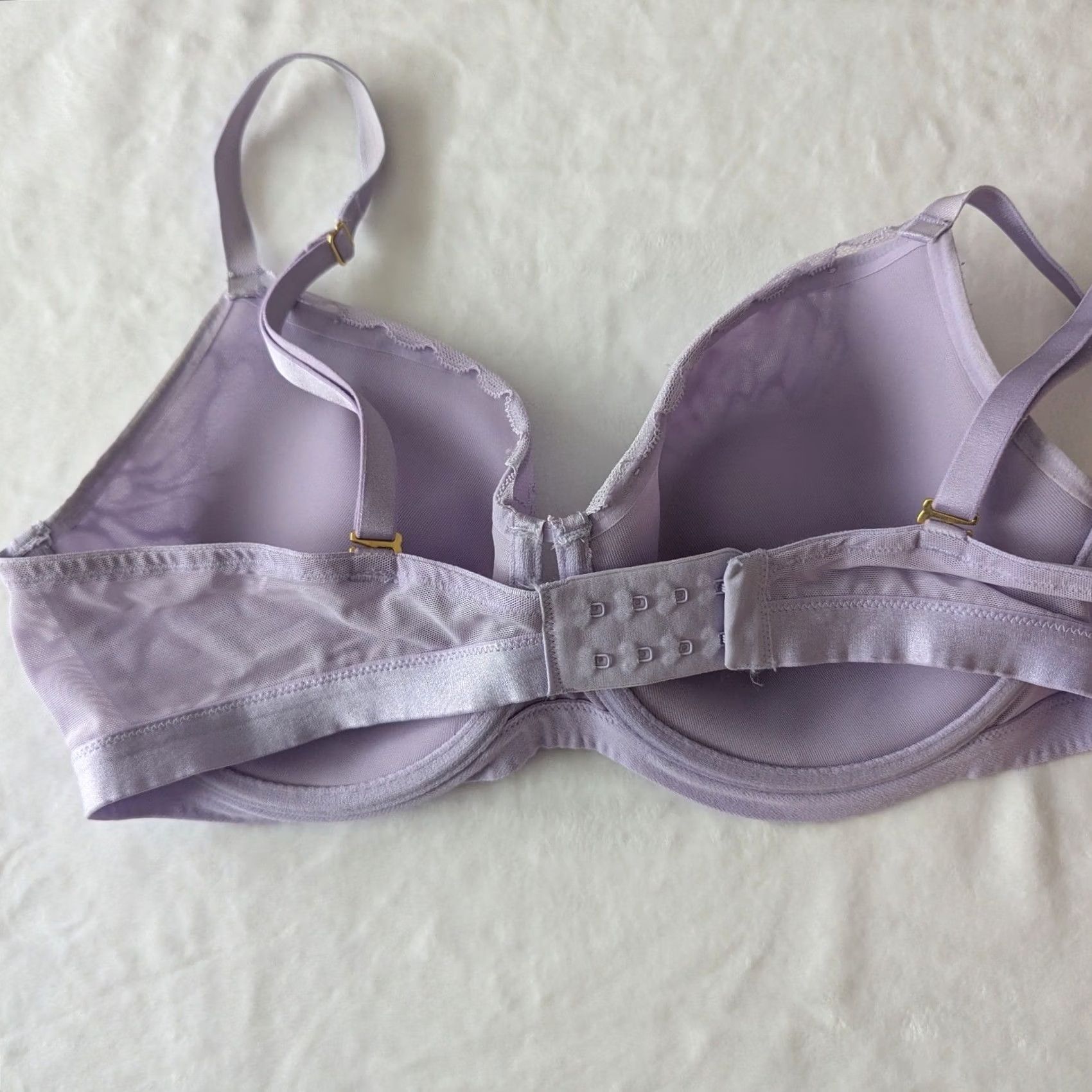 Vintage Soma Full Coverage Bra 36D Lavender Lace Underwire Lightly Lined Women's Womens Lace Adjustable Straps Nyl on Spandex, Hook & Eye (36D) Size ONE SIZE - 5 Thumbnail