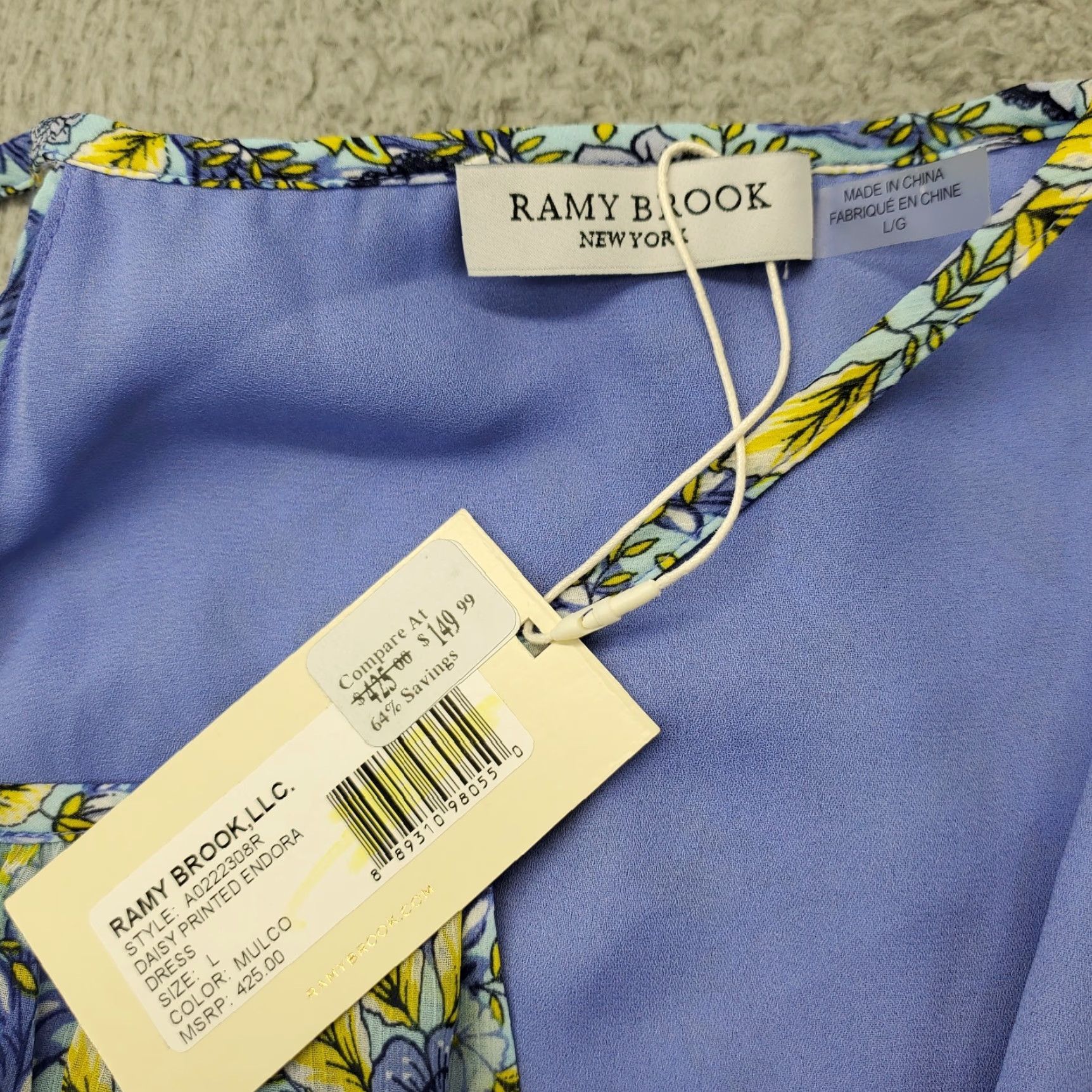 Ramy Brook Ramy Brook Halter Dress Womens L Floral Lined Smocked Waist Peplum Hem Pencil? Size L / US 10 / IT 46 - 3 Thumbnail