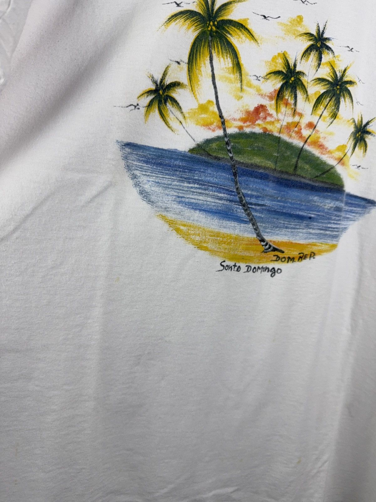 Vintage Vintage 90s Retro Santo Domingo Caribbean Print Sunset Tee Size US L / EU 52-54 / 3 - 9 Thumbnail