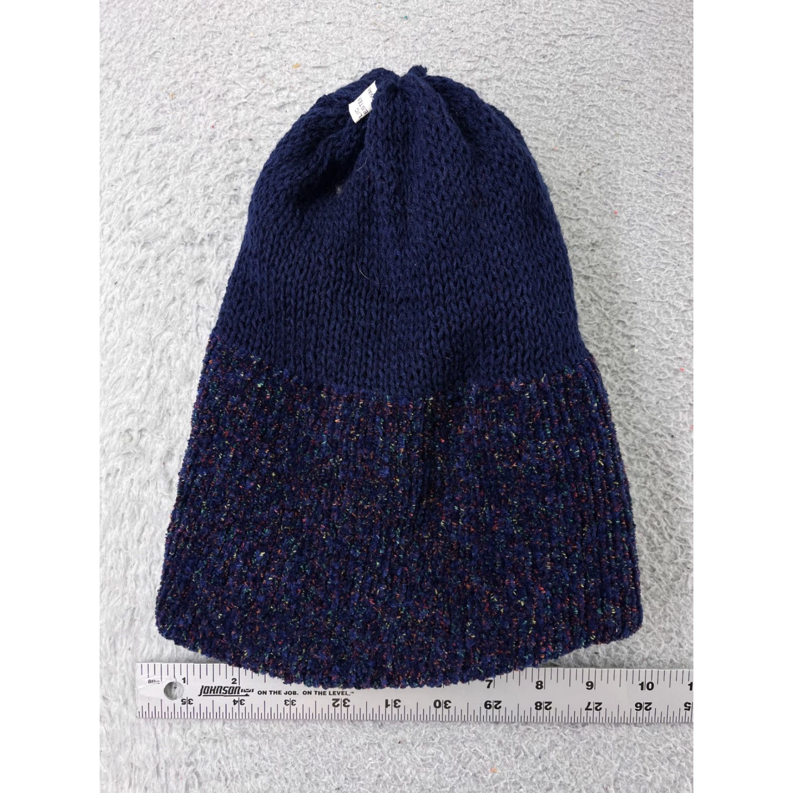 Vintage New York Accessory Group Beanie Toque Adult One Size Blue Speckled Confetti Knit Polyester Blend Ski Size ONE SIZE - 5 Thumbnail