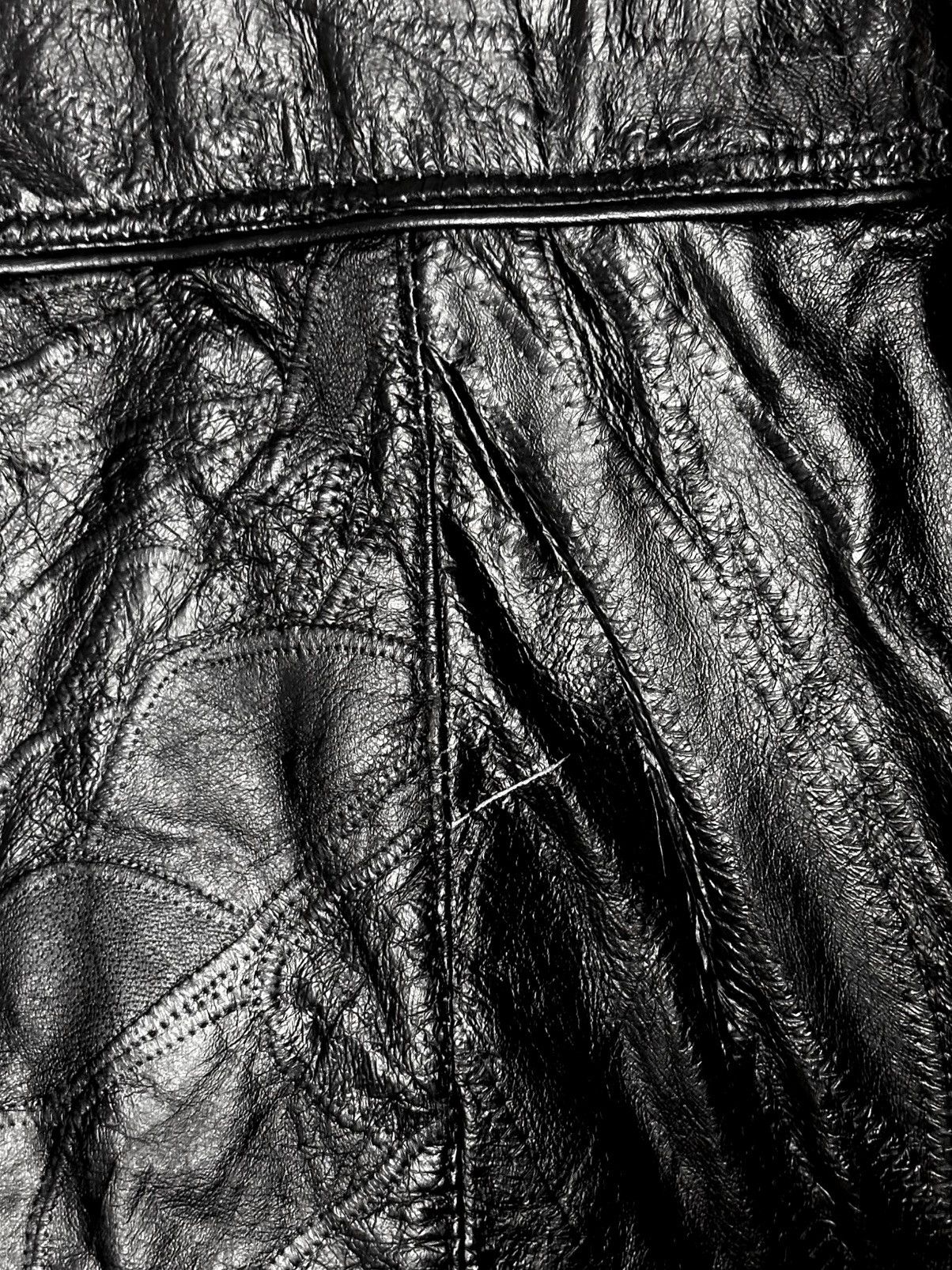 Genuine Leather Navarre Leather Company Hooded Patchwork Leather Jacket Size US XL / EU 56 / 4 - 17 Thumbnail