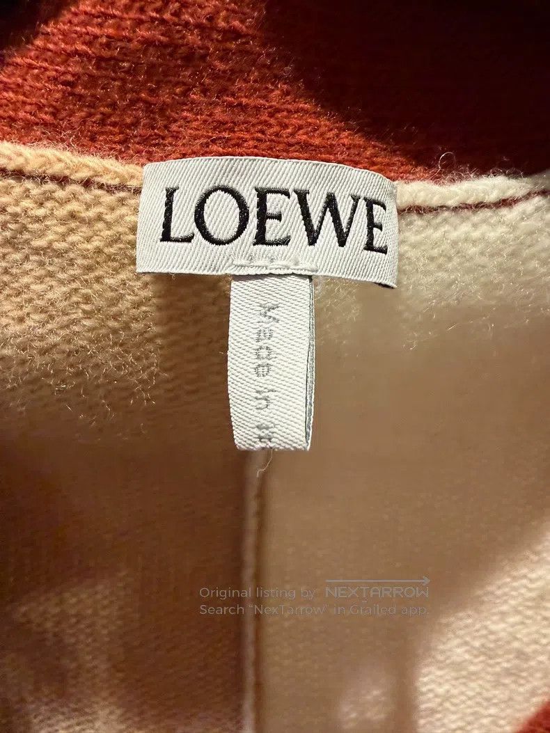 Loewe Loewe Ivory and red-brown blend cardigan with V-neck desig Size S / US 4 / IT 40 - 2 Thumbnail