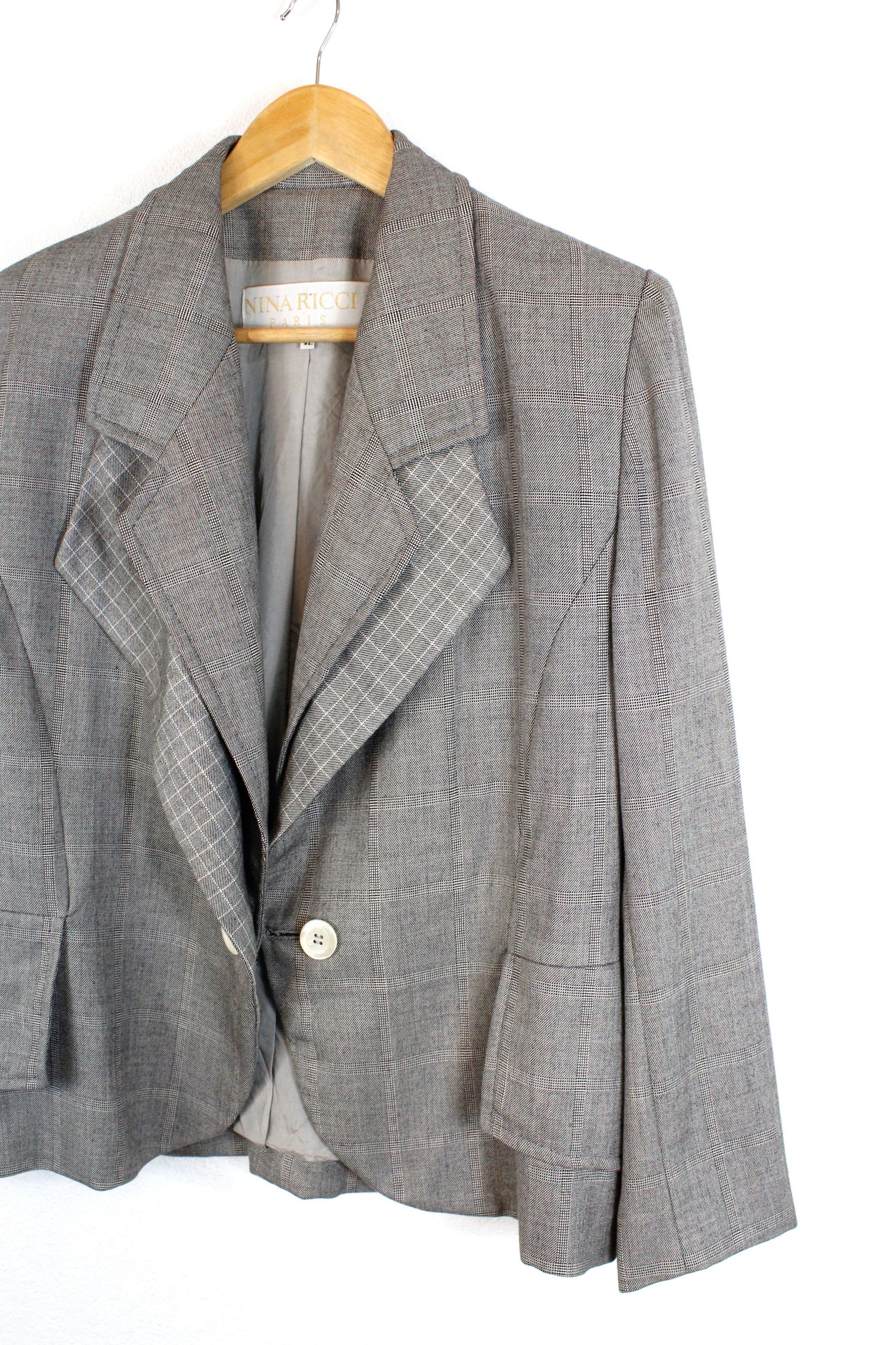 Nina Ricci Womens Nina Ricci Gray Wool Blazer Jacket 42 size Size M / US 6-8 / IT 42-44 - 8 Thumbnail