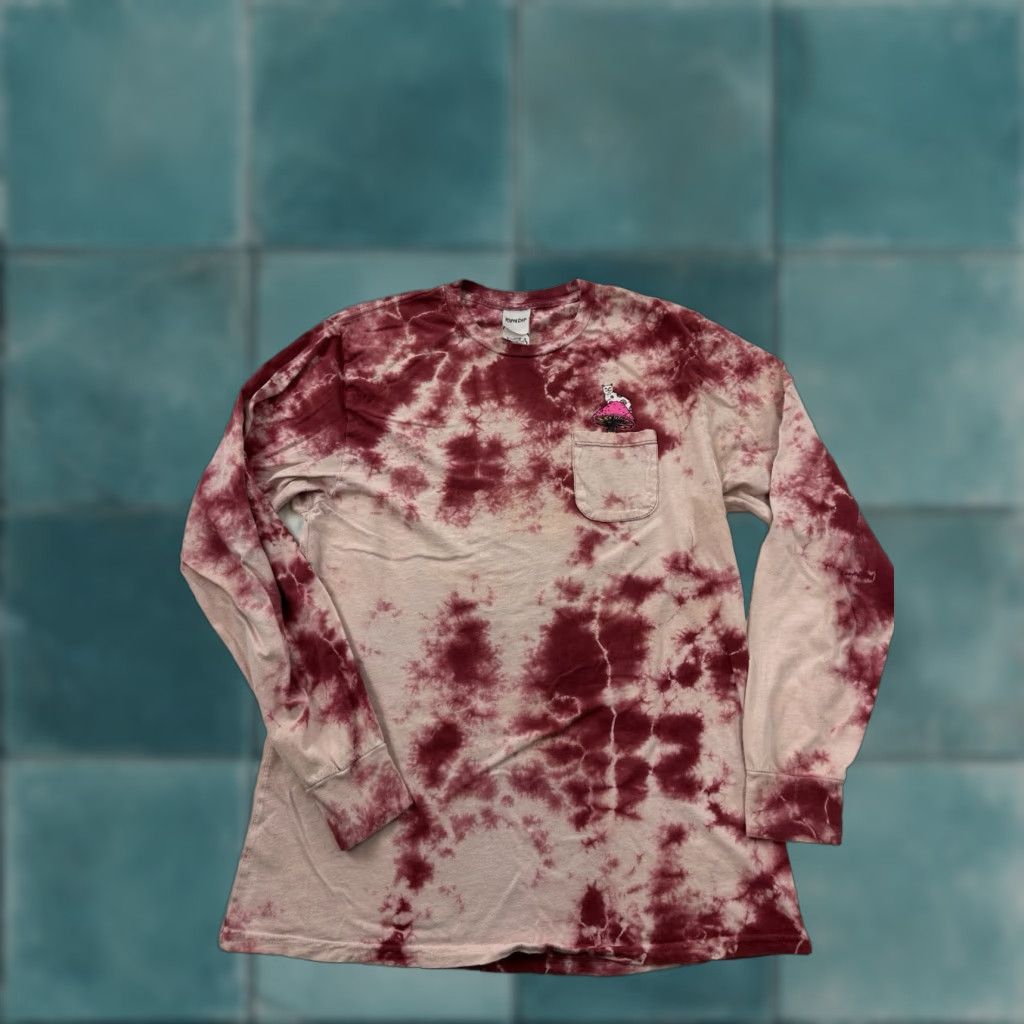 RIPNDIP RipNDip Shirt Mens Medium Tie-Dye Pocket Cat Long Sleeve Psychedelic Mushrooms Size US M / EU 48-50 / 2 - 1 Thumbnail