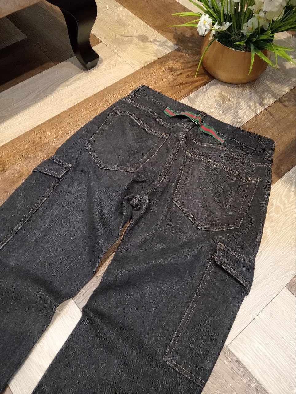 Gucci VINTAGE GUCCI BUCKLE BACK CARGO SELVEDGE JEANS Size US 30 / EU 46 - 16 Thumbnail
