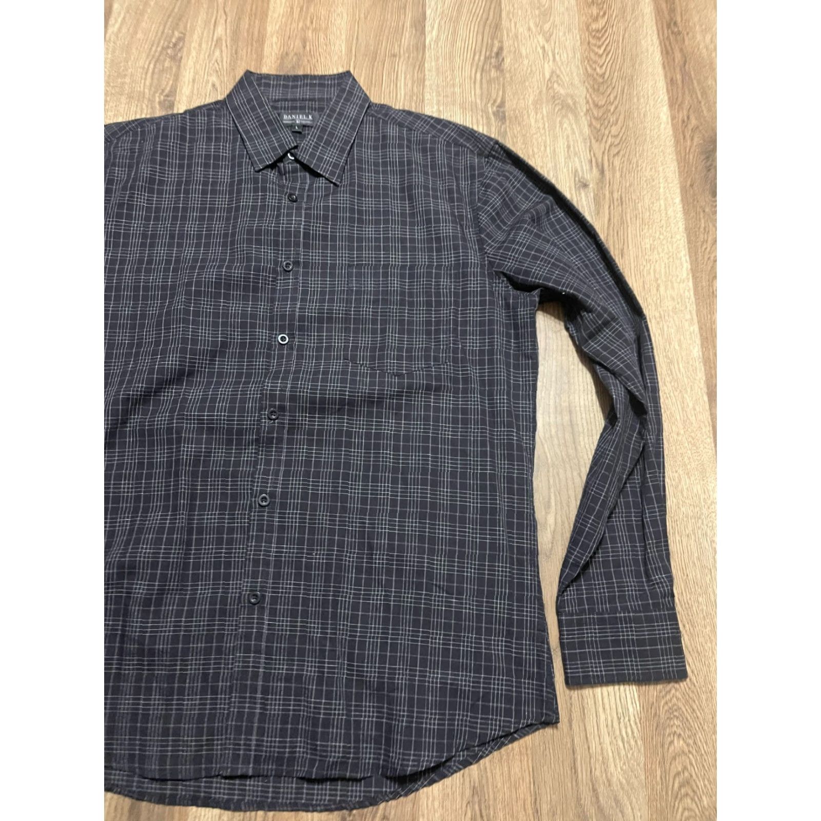 Vintage Daniel K Shirt Men L Black Plaid Button Up Long Sleeve Regular Fit Size US L / EU 52-54 / 3 - 3 Thumbnail