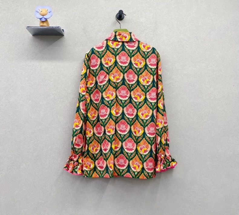 Gucci Gucci Floral ruffled shirt 2502-Nextarrow Size US S / EU 44-46 / 1 - 2 Thumbnail