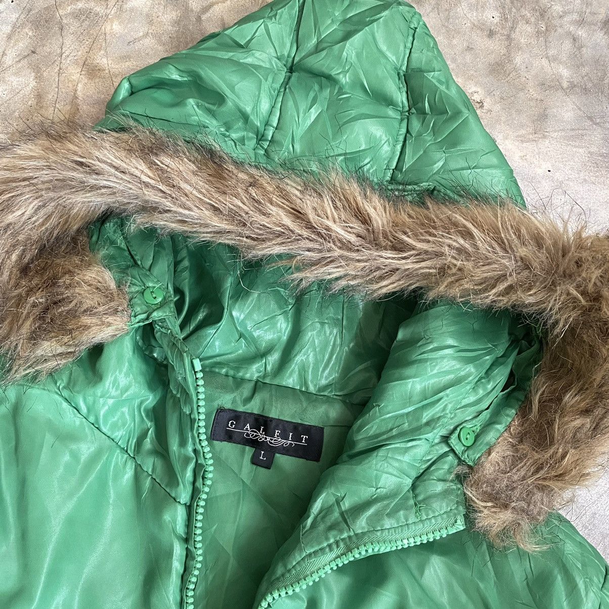 Japanese Brand 2000s Calfit Apocalypse Style Fur Hoodie Puffer Jacket Size US L / EU 52-54 / 3 - 3 Thumbnail