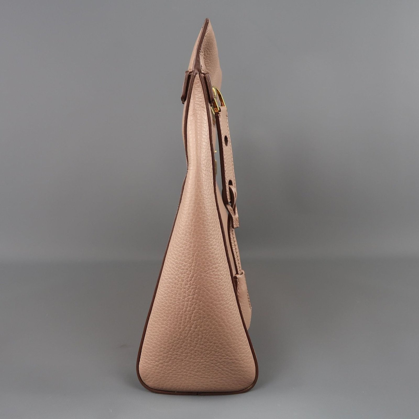 Tom Ford Nude Textured Leather Gold Padlock ALIX Clutch Handbag Size ONE SIZE - 4 Thumbnail