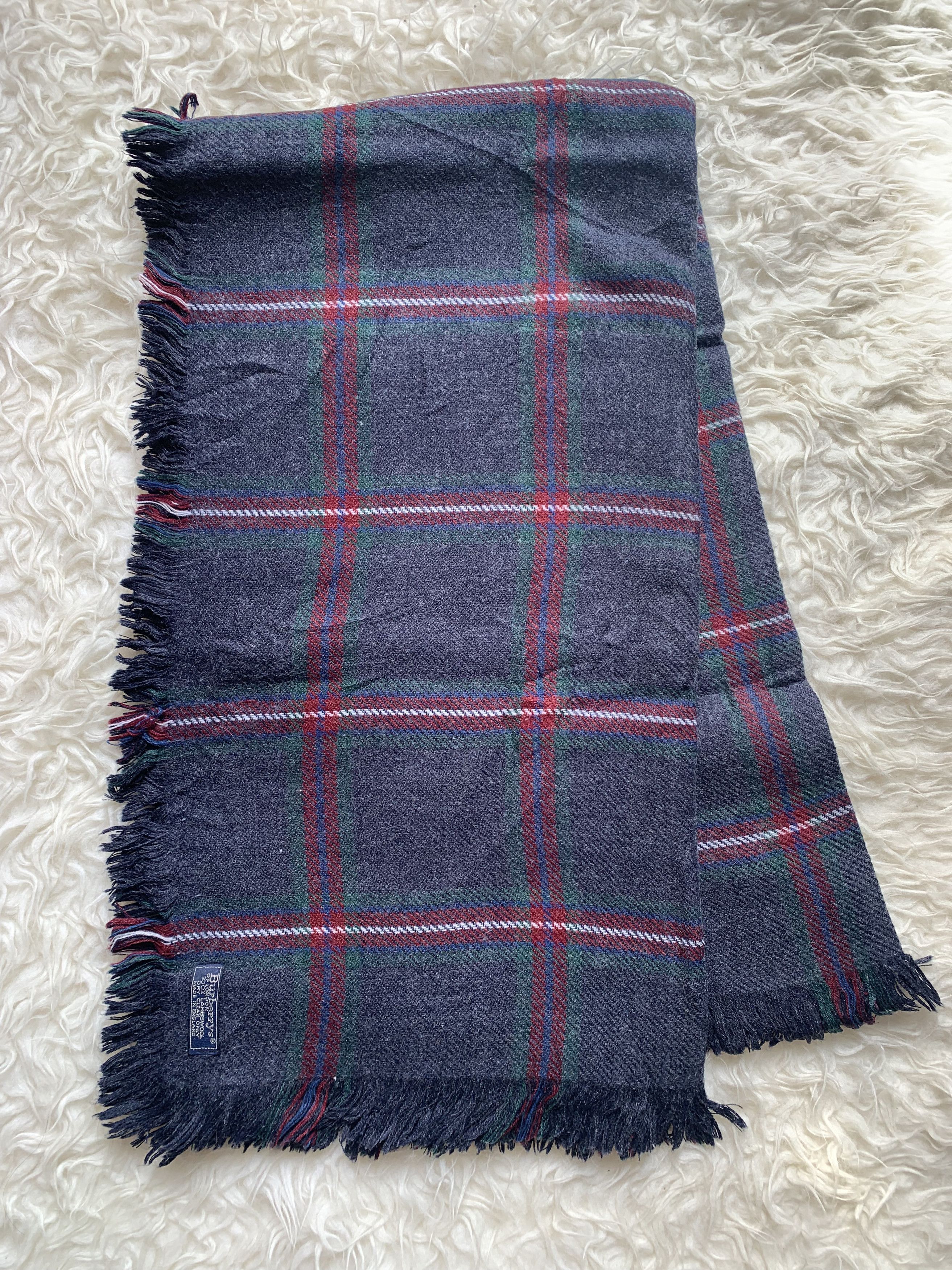 Burberry Burberry Scarf Navy Blue multicolor square Wool scarf Size ONE SIZE - 1 Thumbnail