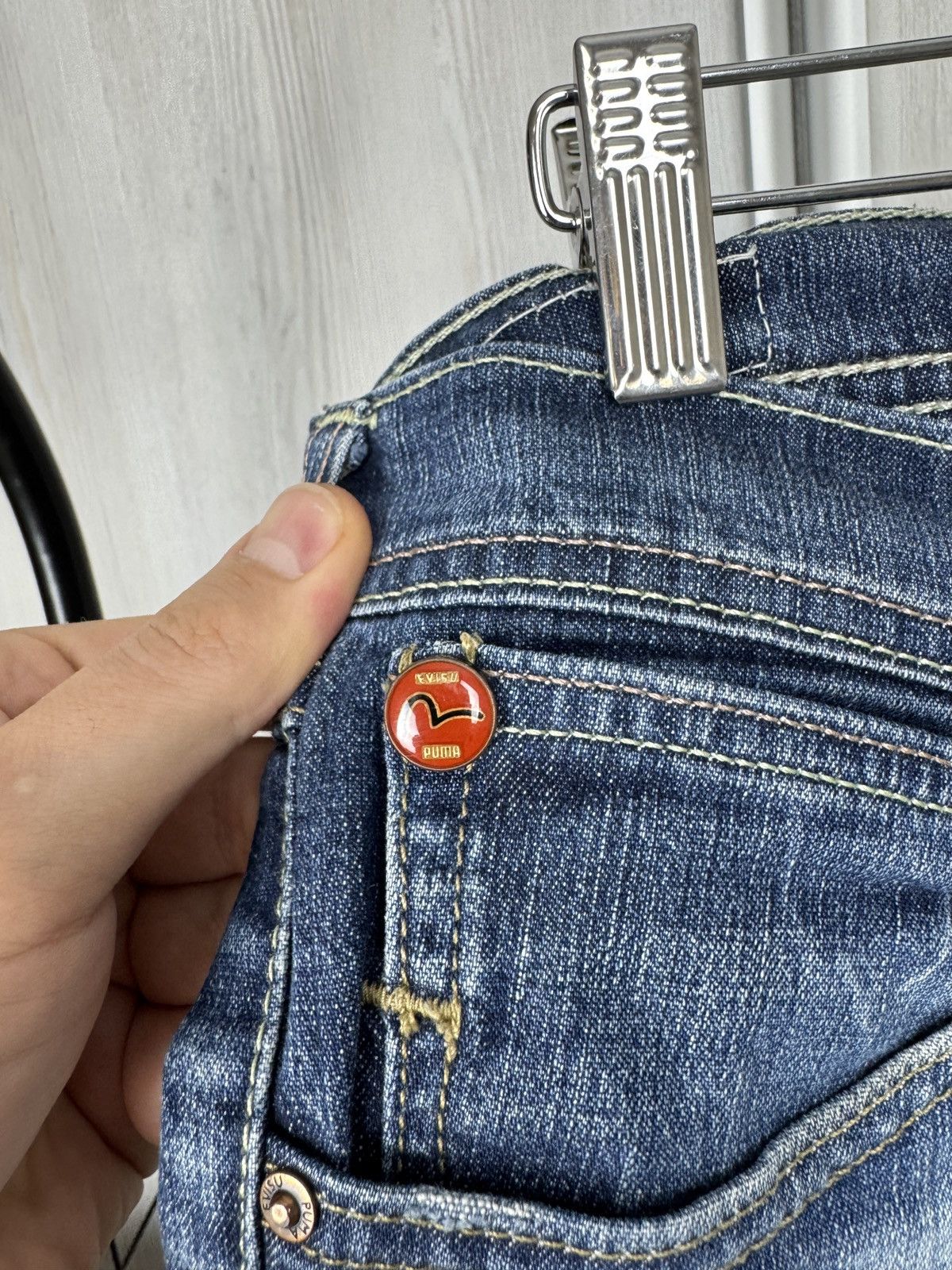 Evisu Evisu Puma Vintage 00s Washed Denim Y2K Flared Pants Jeans Size 34" / US 12 / IT 48 - 5 Thumbnail