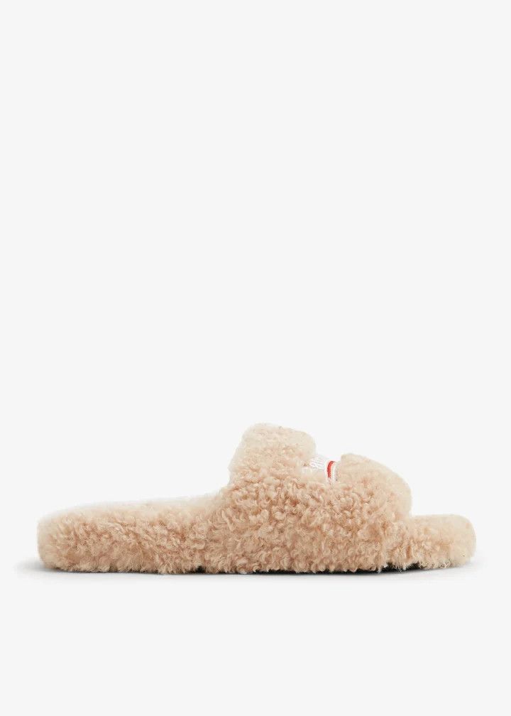 Balenciaga o1w1db10326 Furry Open Mules in Beige Size US 6 / IT 36 - 1 Thumbnail