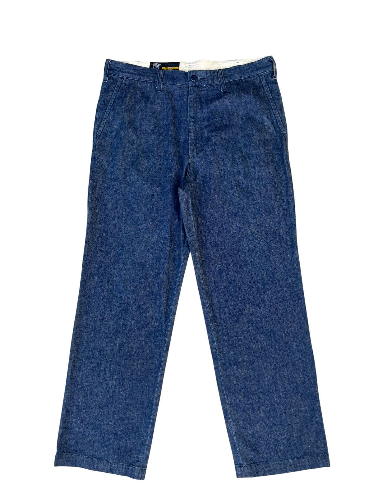 Fat Tokyo FAT FA Japan Buckle Back Baggy Denim Trouser Pant Size US 34 / EU 50 - 1 Thumbnail