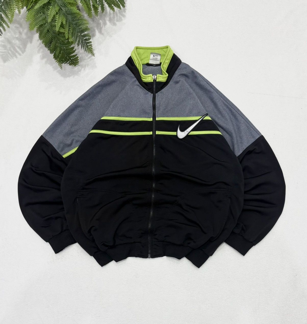 Nike 90s Nike Vintage Track Jacket Double Logo Oversized Jacket Size US L / EU 52-54 / 3 - 2 Thumbnail