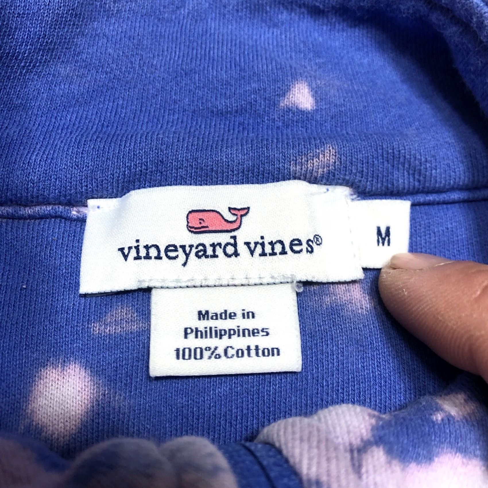 Vineyard Vines Vineyard Vines Womens Medium Tie Dye Sweatshirt Blue 1/4 Zip L/S Casual Pullover Preppy Whale Classic Size M / US 6-8 / IT 42-44 - 4 Thumbnail