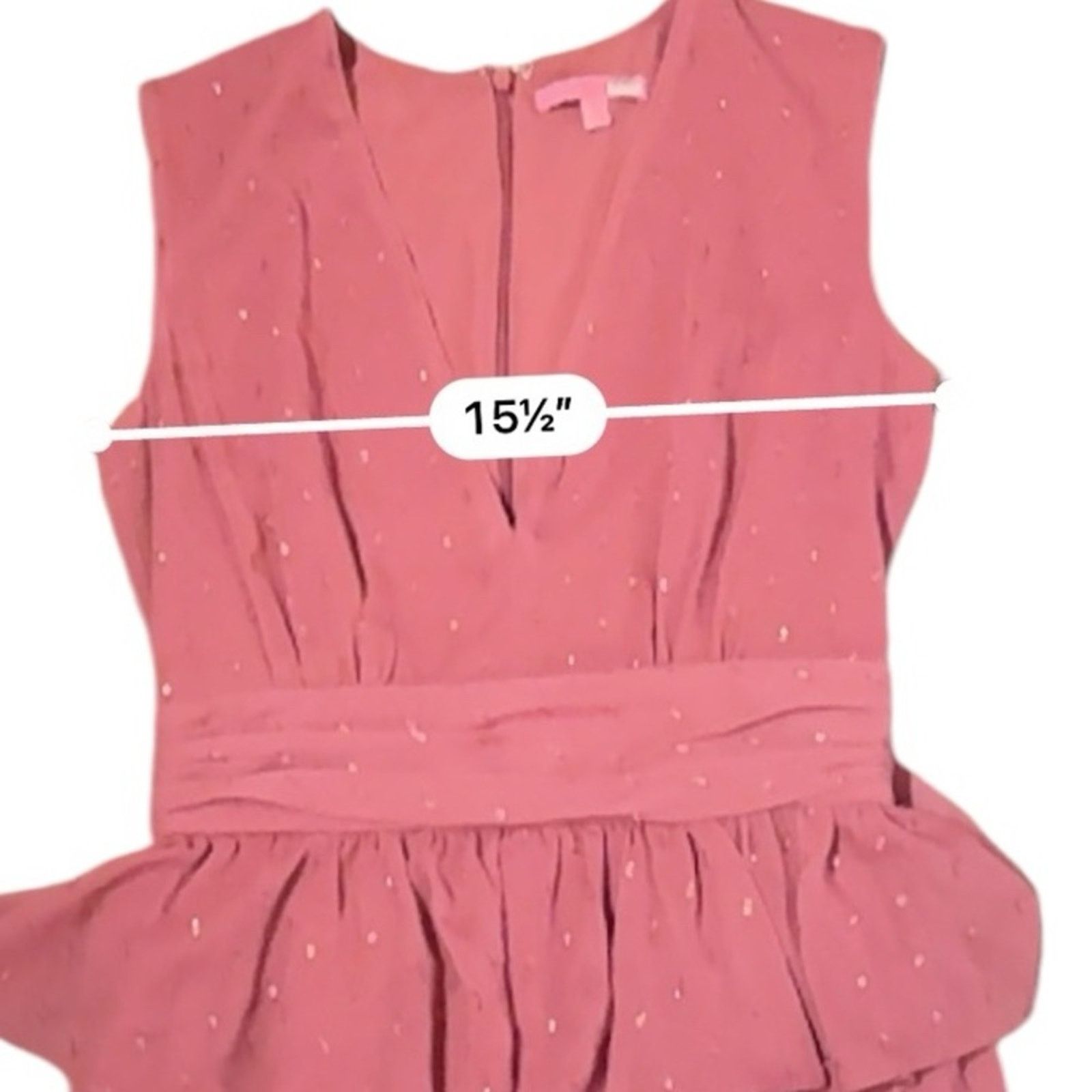 REVOLVE LDT Pink Rose Metallic Peplum Waist V Neck Maxi Gown Dress Size XS / US 0-2 / IT 36-38 - 9 Thumbnail