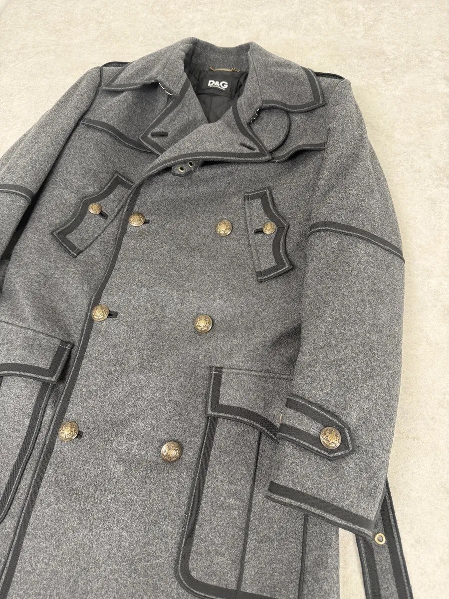 Dolce & Gabbana AW2009 Dolce & Gabbana Grey Wool Officer Trench Coat Size US M / EU 48-50 / 2 - 7 Thumbnail