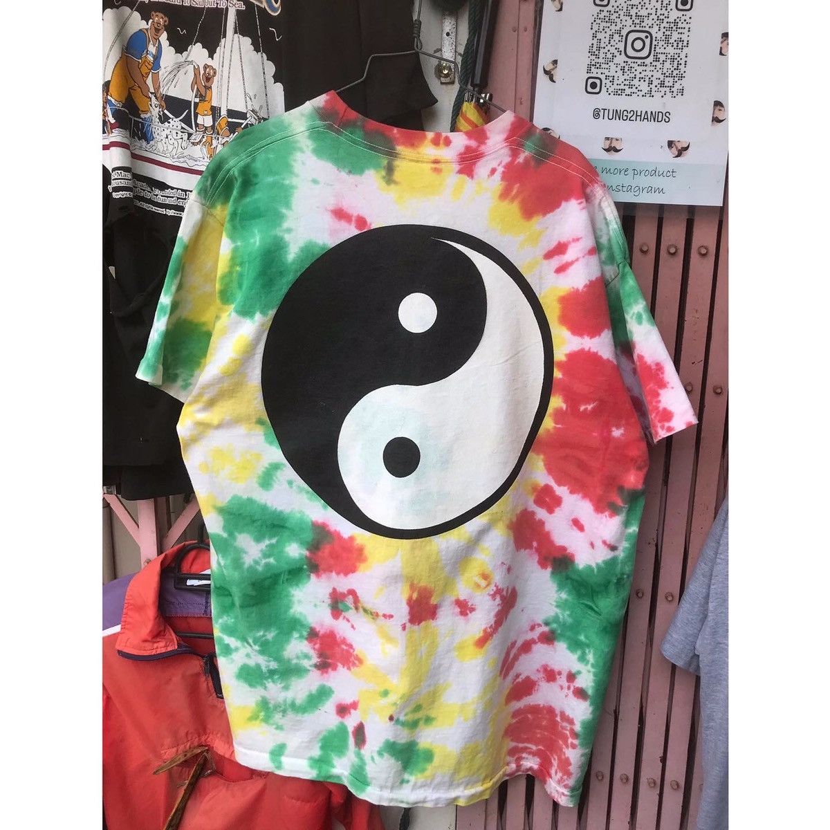 image of Vintage 90's Yin Yang Tie-Dye T-Shirt in Tie Dye, Men's (Size XL)