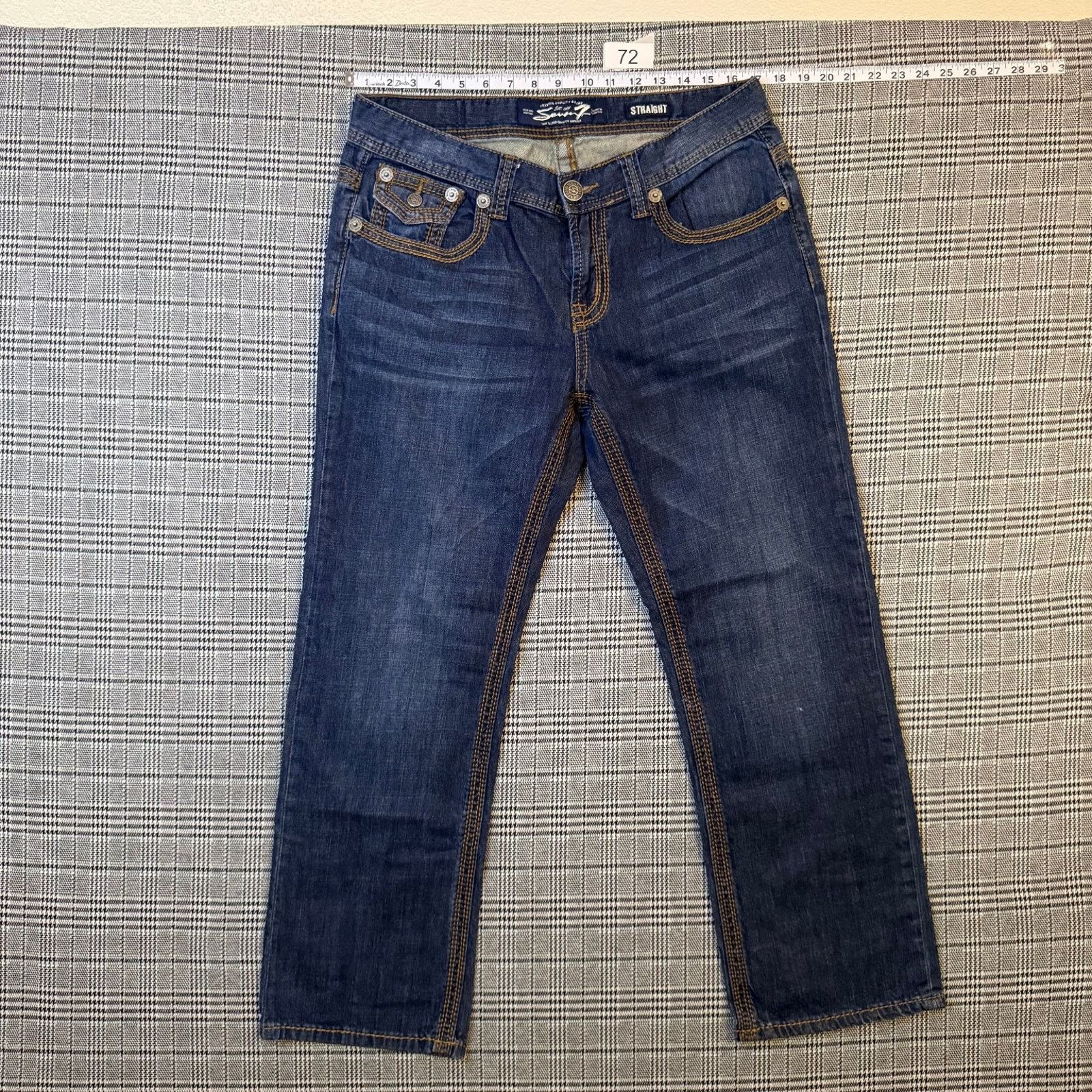 Seven 7 Seven7 Men's Jeans Dark Blue Denim Straight Fit Cotton 34x30 Size US 34 / EU 50 - 2 Thumbnail
