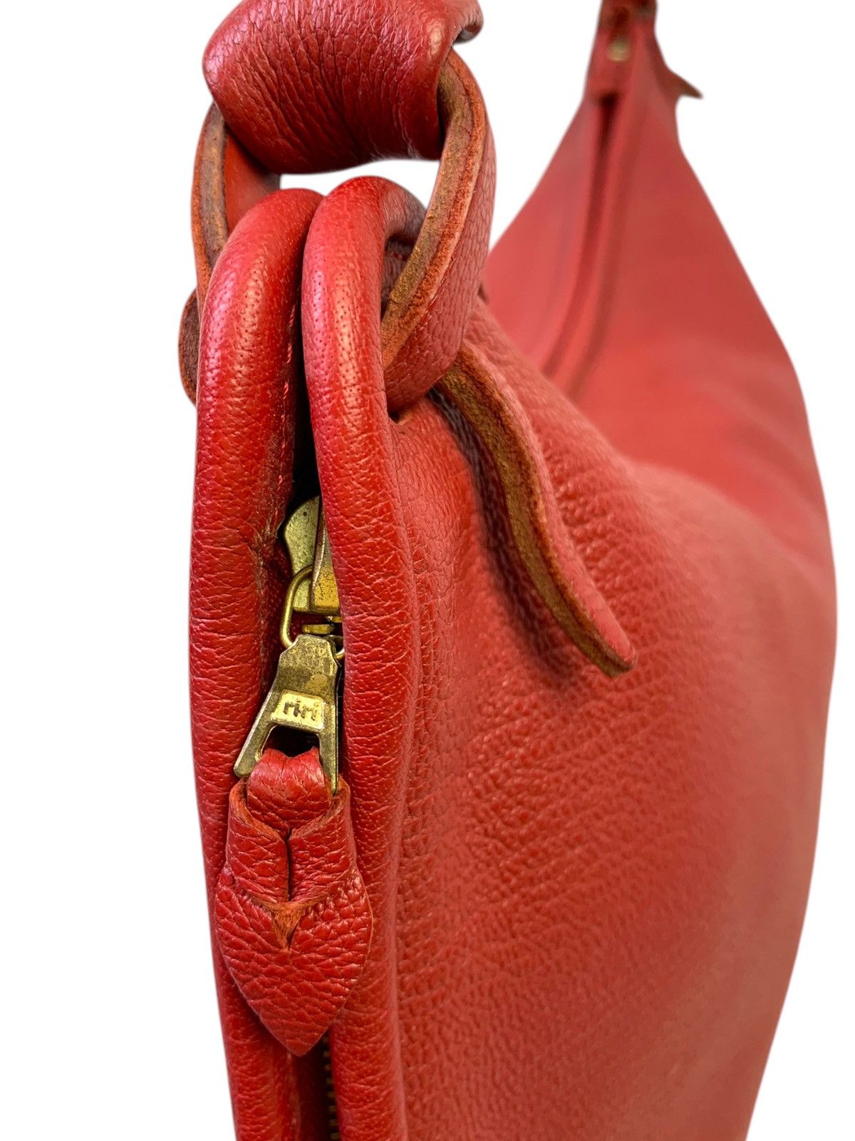 Japanese Brand Maat France Asymetrical Red Leather Shoulder Bag Size ONE SIZE - 10 Thumbnail