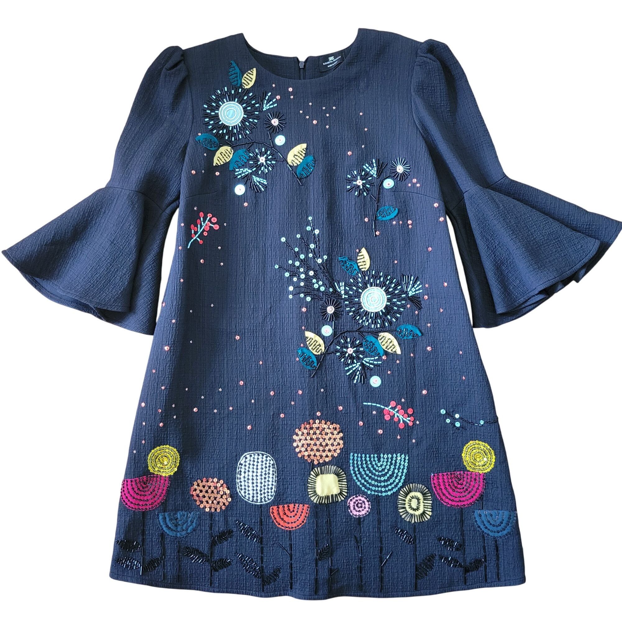 Elisabetta Franchi Elisabetta Franchi Black Bell Sleeve Embroidered Sequins Bea Size M / US 6-8 / IT 42-44 - 1 Thumbnail