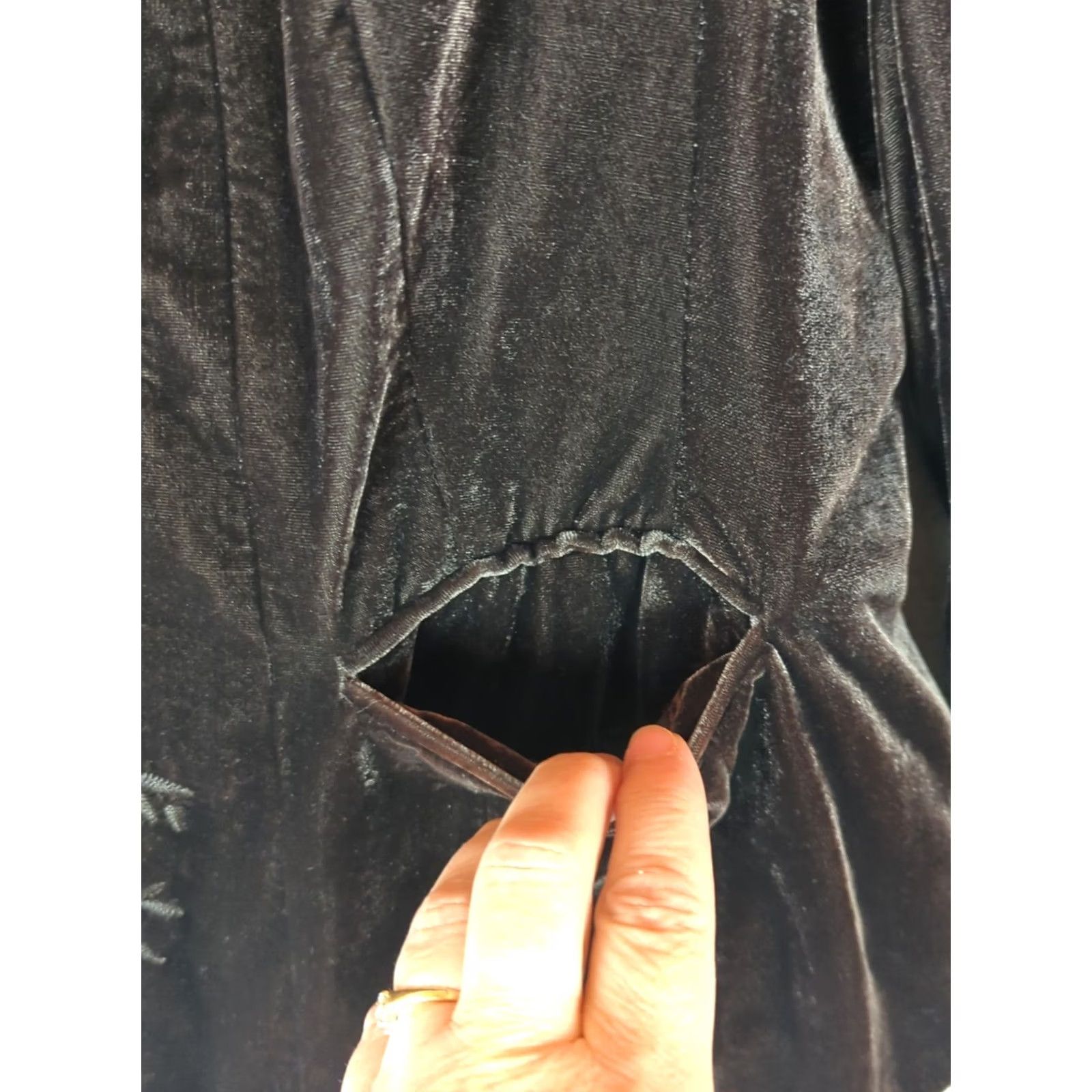 Apt. 9 VINTAGE Apt 9 dark brown velvet embroidered blazer jacket Womens 16 whimsy goth fairycore Size XXL / US 16-18 / IT 52-54 - 7 Thumbnail