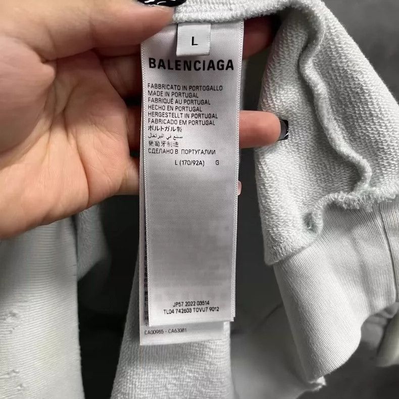 Balenciaga Balenciaga Beige Letter Print Hooded Sweatshirt-2505 Size US L / EU 52-54 / 3 - 3 Thumbnail