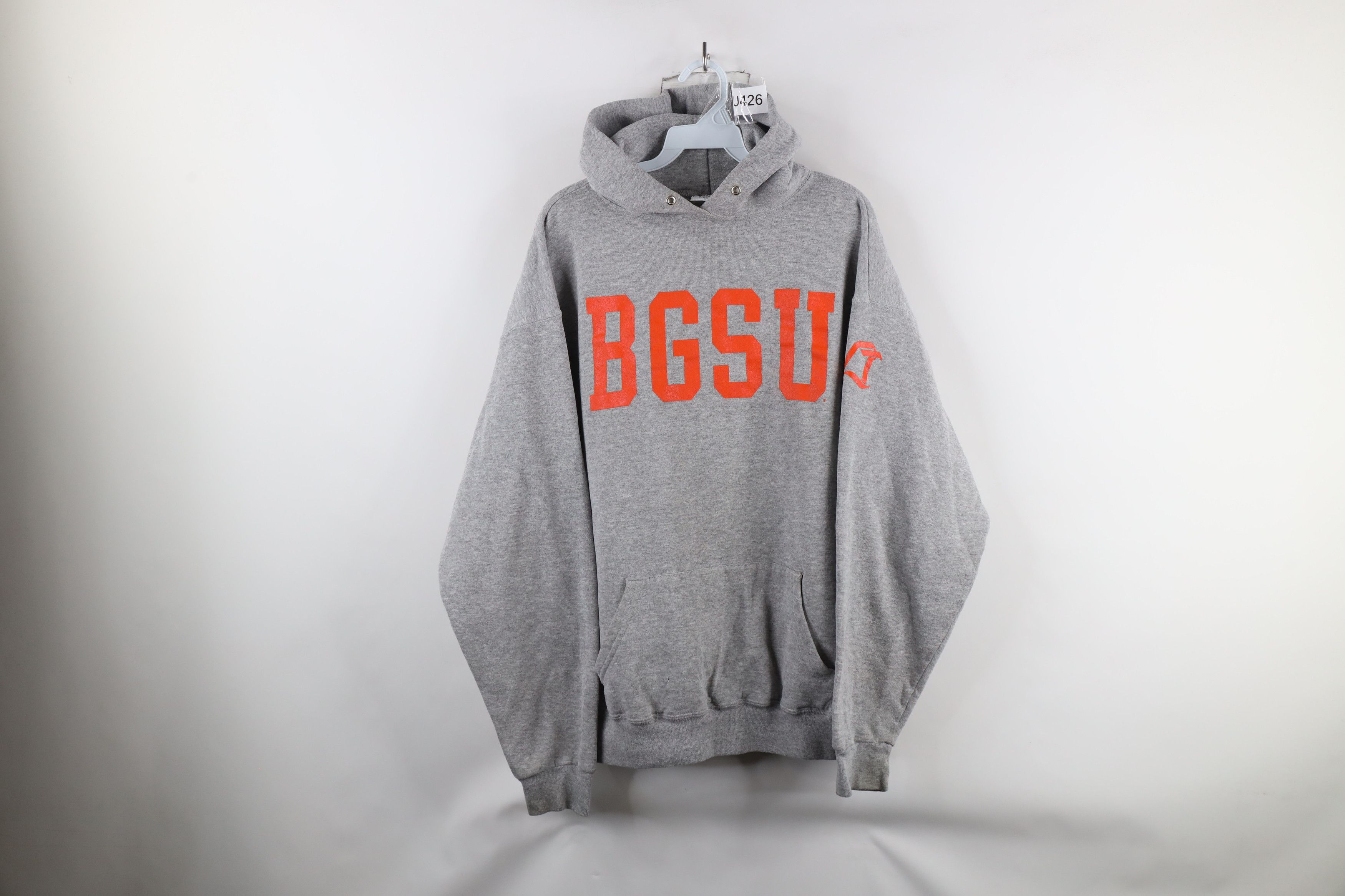 Vintage Vintage 90s Bowling Green State University Hoodie Gray USA Size US XL / EU 56 / 4 - 1 Thumbnail