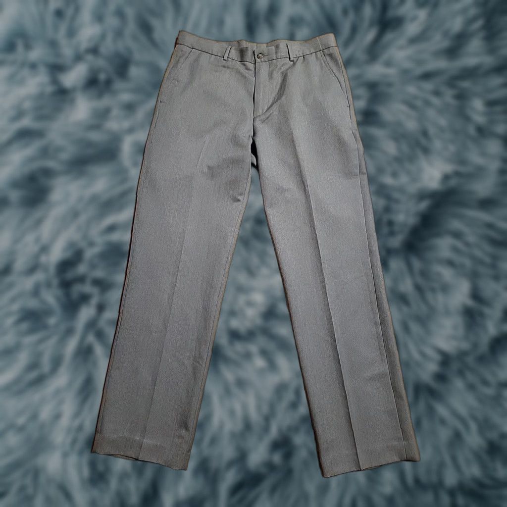 Perry Ellis Perry Ellis Portfolio Dress Pants Herringbone Gray 34/32 Flat Front Modern Fit Men Size US 34 / EU 50 - 1 Thumbnail