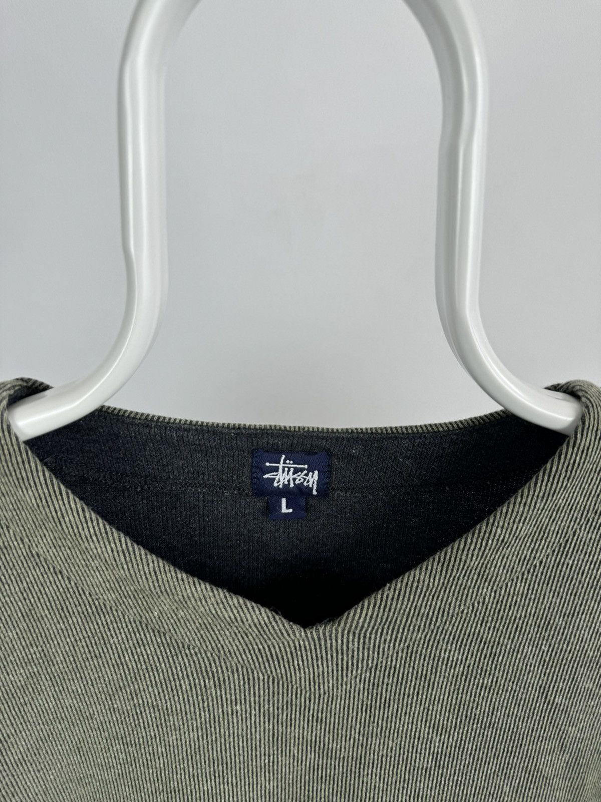 Stussy Vintage Stussy V-Neck Jumper Made In USA Size US L / EU 52-54 / 3 - 3 Thumbnail