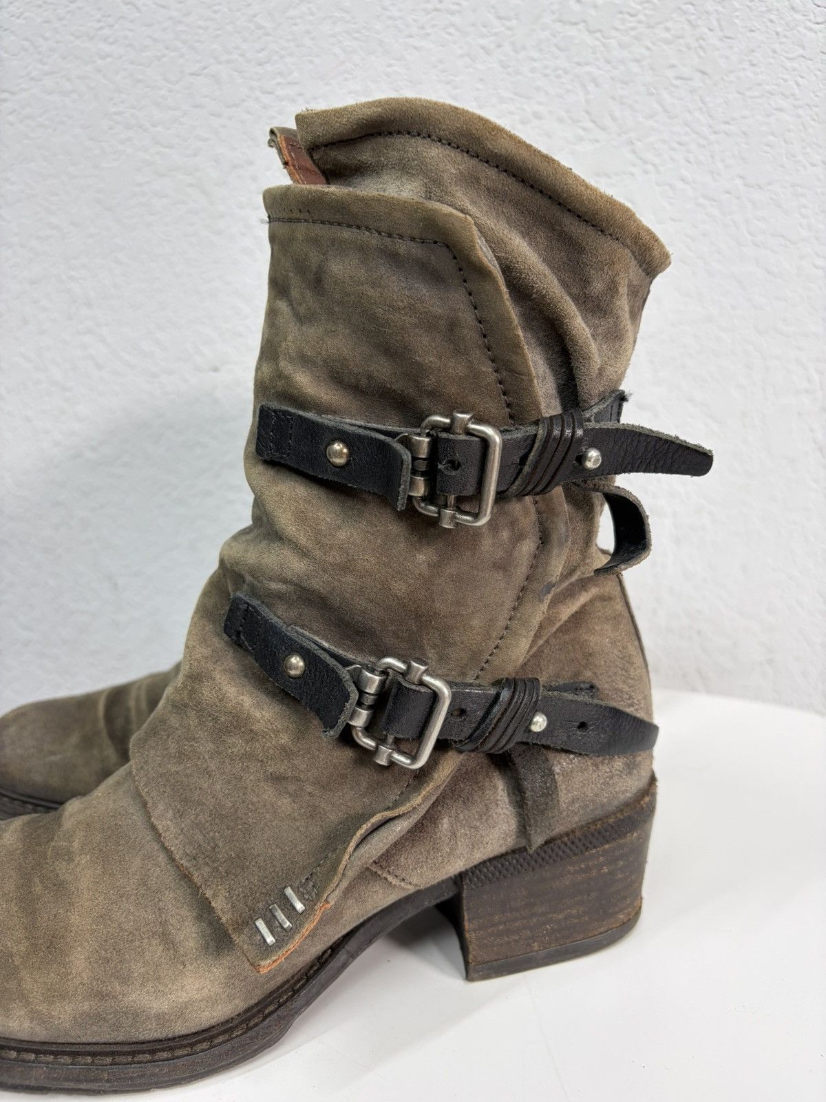 Hedi Slimane Distressed Leather Engineer Boots Buckle Strap Guidi Vibe Size US 8 / EU 41 - 10 Thumbnail
