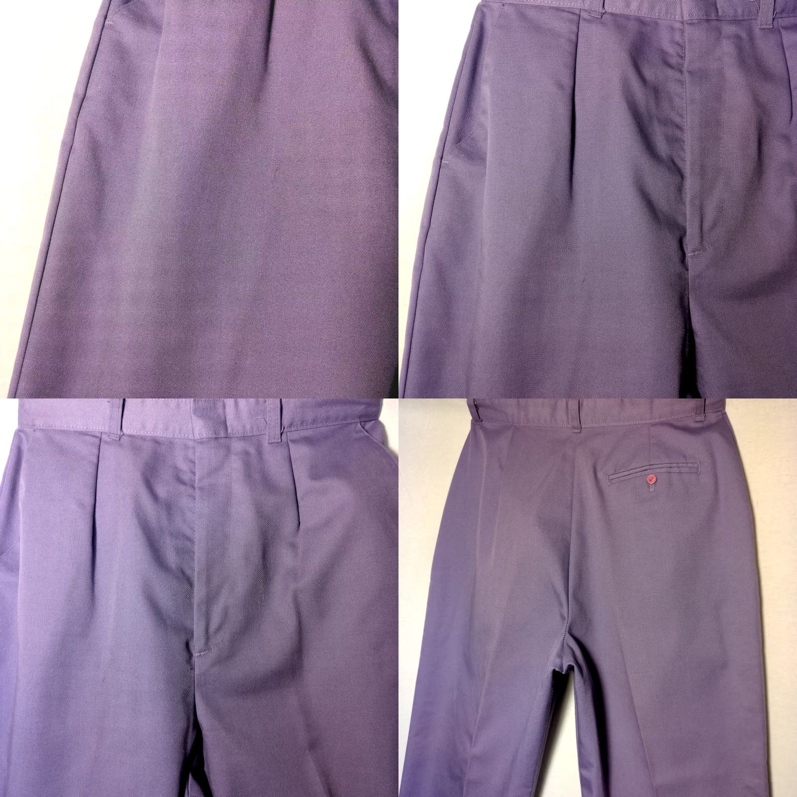Vintage VINTAGE Garan by Marita Pants Women 14 Purple Lilac Twill Pleated Chino Casual Straight Slim Size 36" / US 14 / IT 50 - 8 Thumbnail
