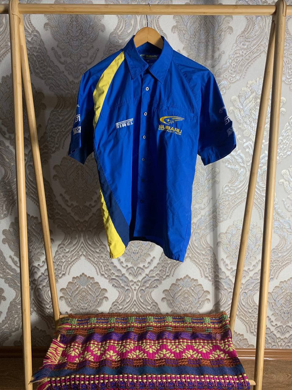 VINTAGE SUBARU SHIRT WORK NASCAR RACING MOTO CAR Y2K RARE