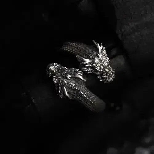 Ring Of Fire Double Headed Dragon Rings Size ONE SIZE - 4 Thumbnail
