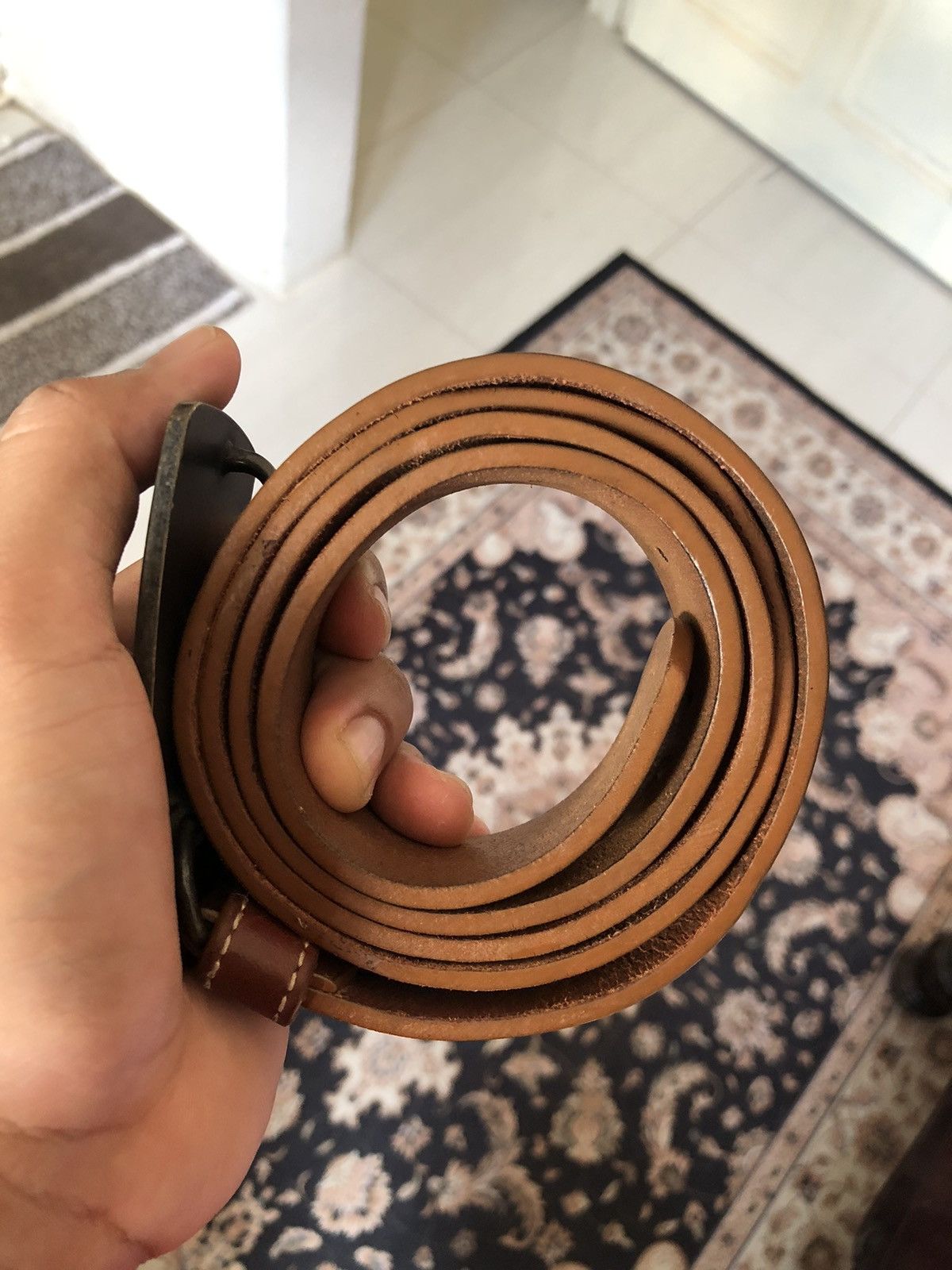 Carhartt Rare❗️Vintage Carhartt Buckle Spellout Leather Belt Size ONE SIZE - 20 Thumbnail