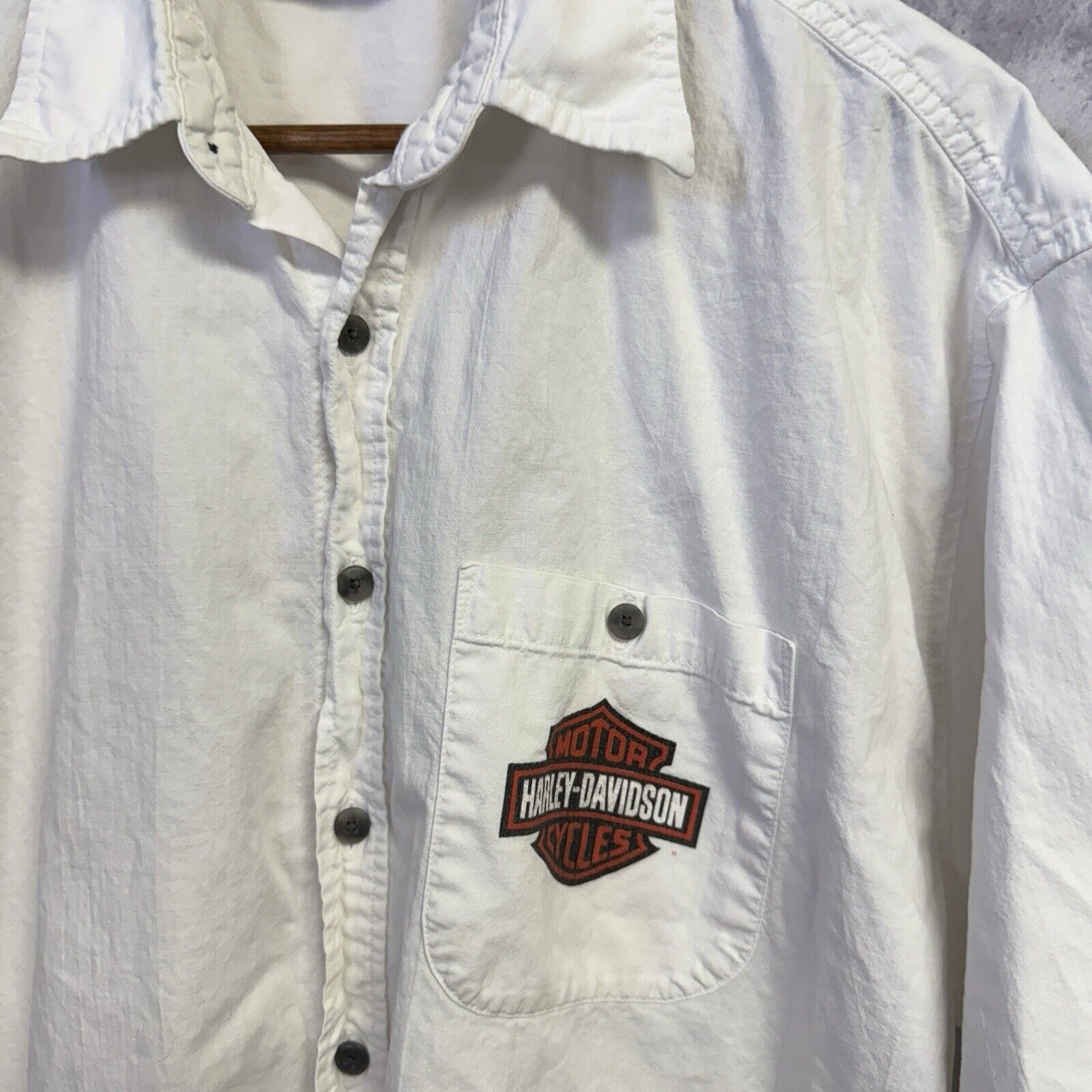 Harley Davidson Harley Davidson Button Up Shirt Mens XL White Short Sleeve B Size US XL / EU 56 / 4 - 3 Thumbnail