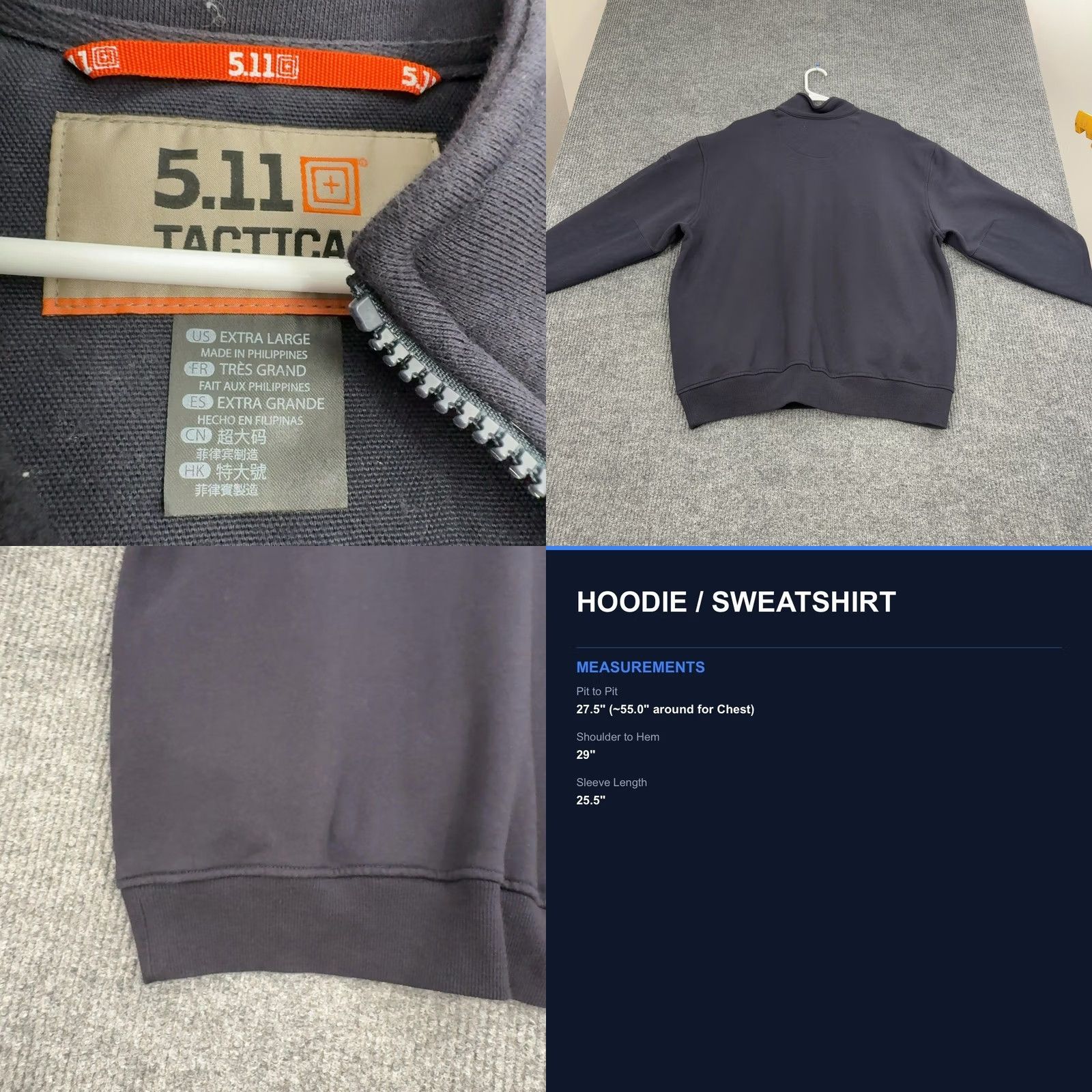 Vintage Blaine Hill Fire Dept Pullover Mens XL Navy Blue Quarter Zip Workwear Style Size US XL / EU 56 / 4 - 8 Thumbnail