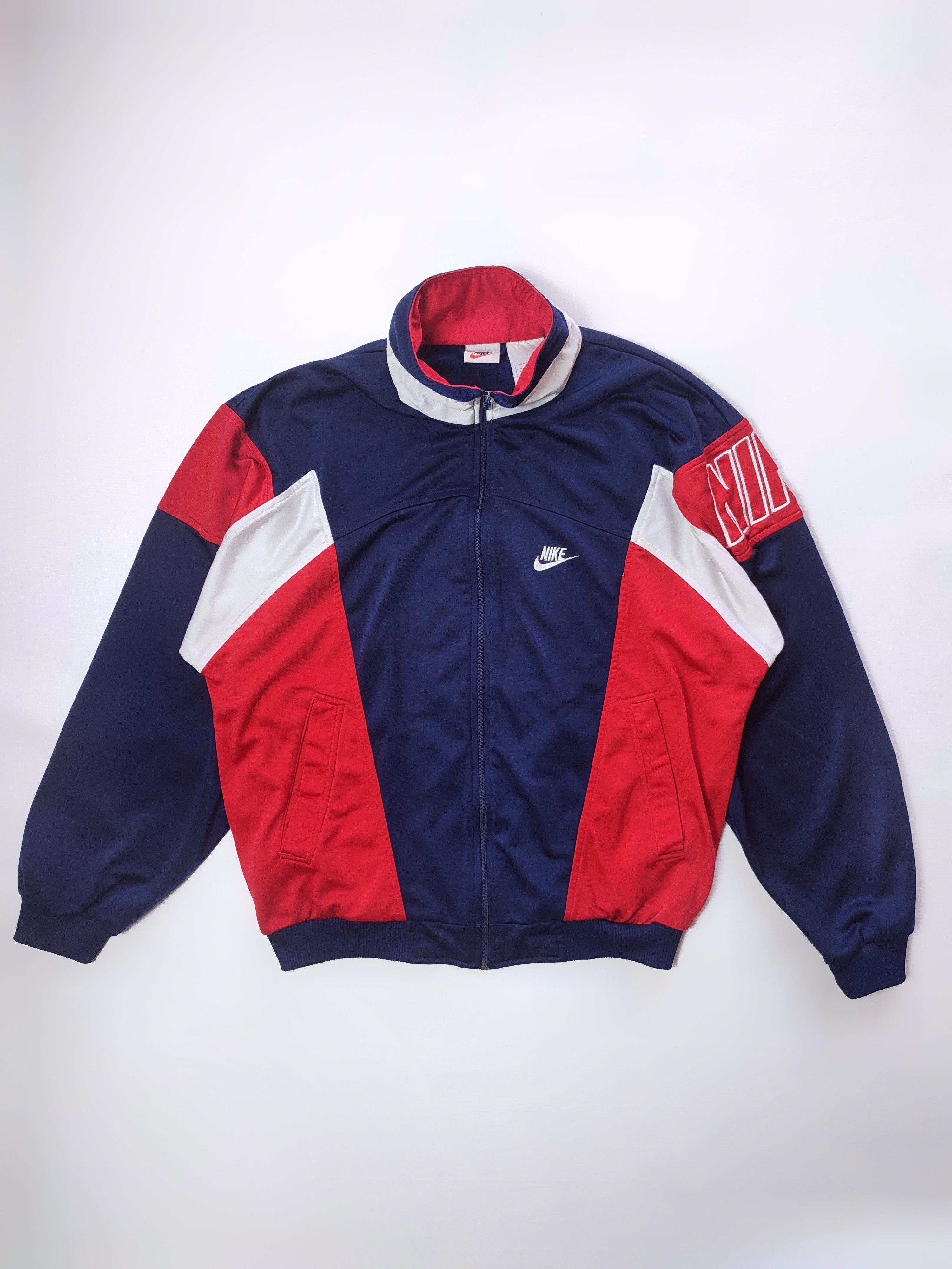 Nike Nike Vintage 90s Navy Red Windbreaker Jacket Size US S / EU 44-46 / 1 - 2 Thumbnail
