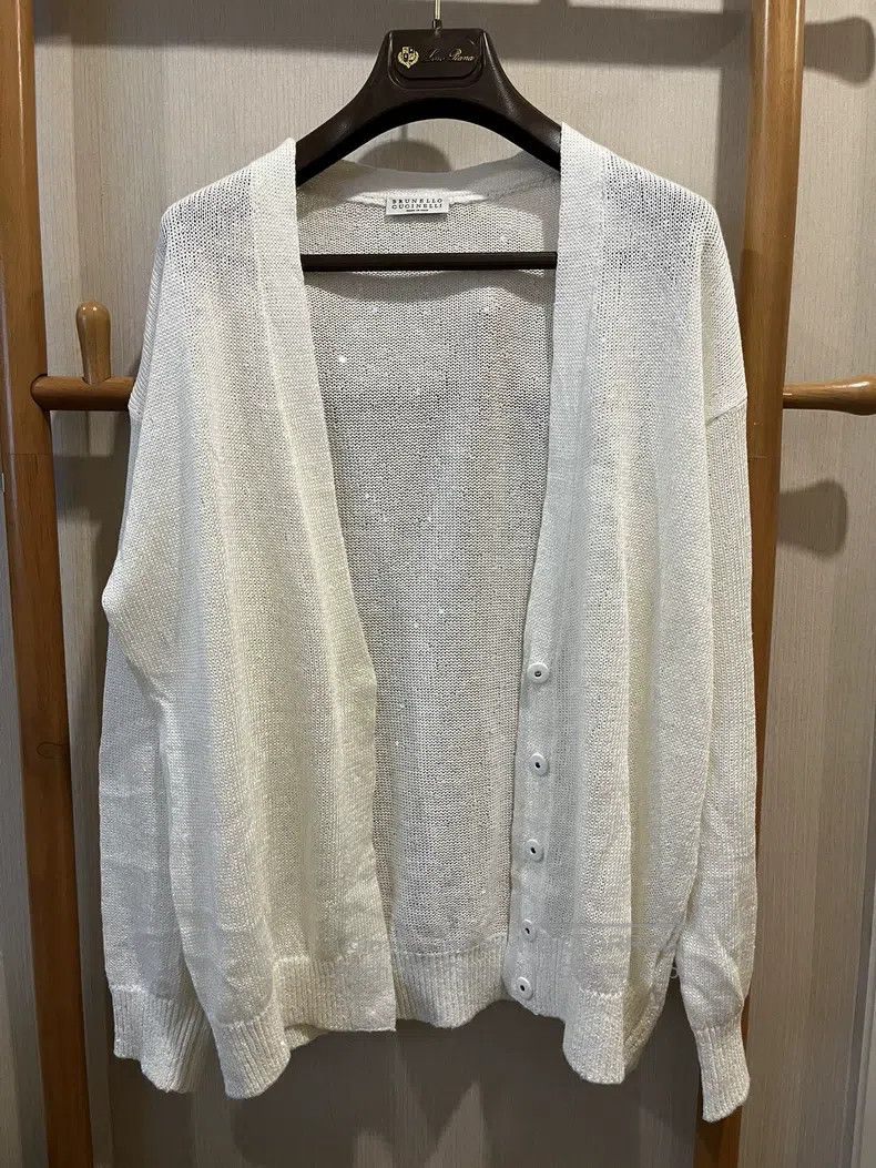 Brunello Cucinelli Brunello Cucinelli Linen Beaded Open Cardigan Jacket Size M / US 6-8 / IT 42-44 - 1 Thumbnail