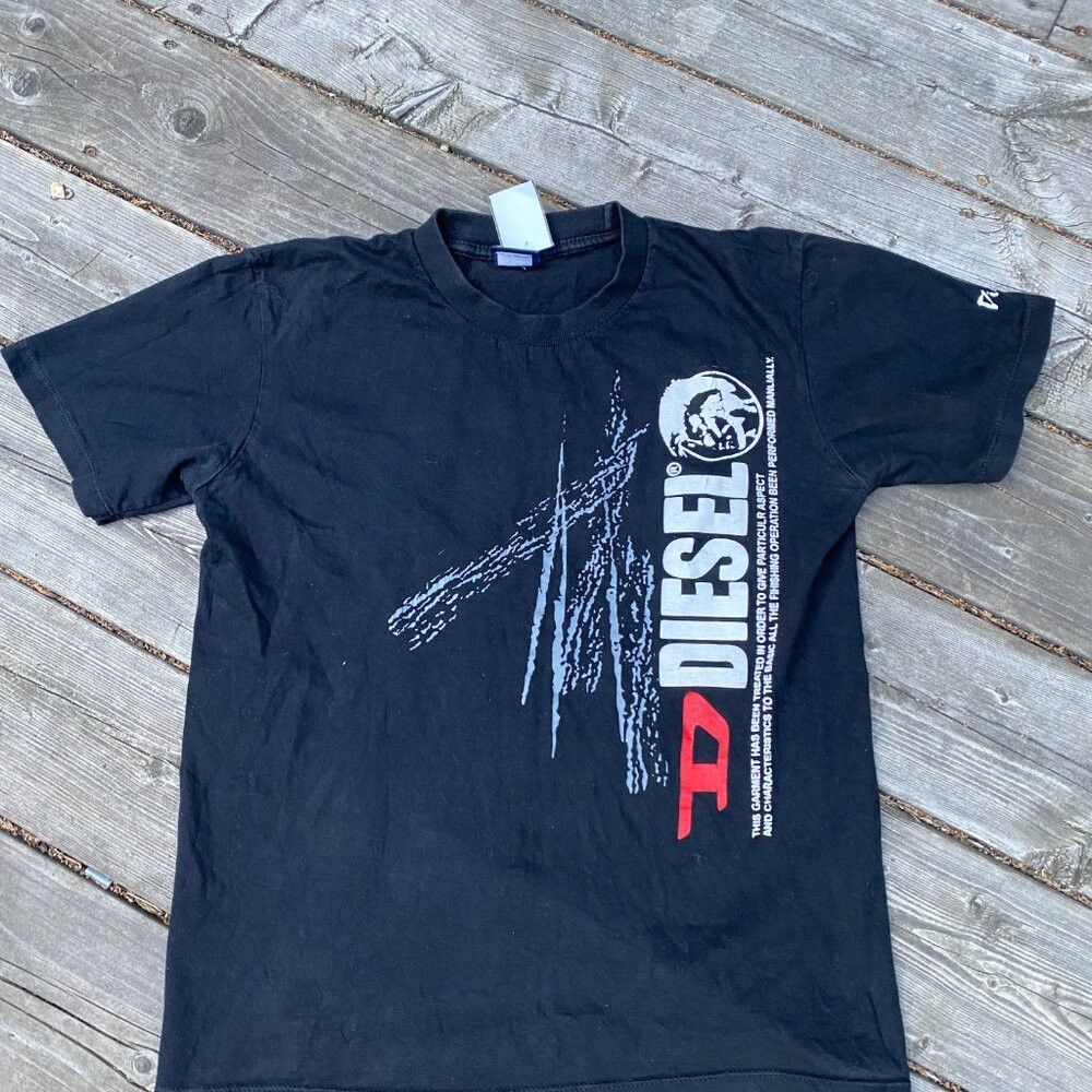 Diesel Vintage 90s Diesel Streetwear Big Logo T Shirt Medium Black Size US M / EU 48-50 / 2 - 3 Thumbnail