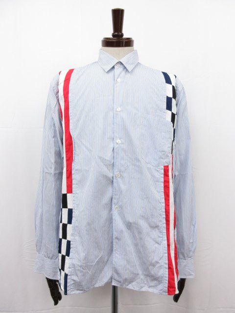 Comme des Garcons SHIRT Shirt Striped Switch Long Sleeve Blue Size US S / EU 44-46 / 1 - 1 Thumbnail