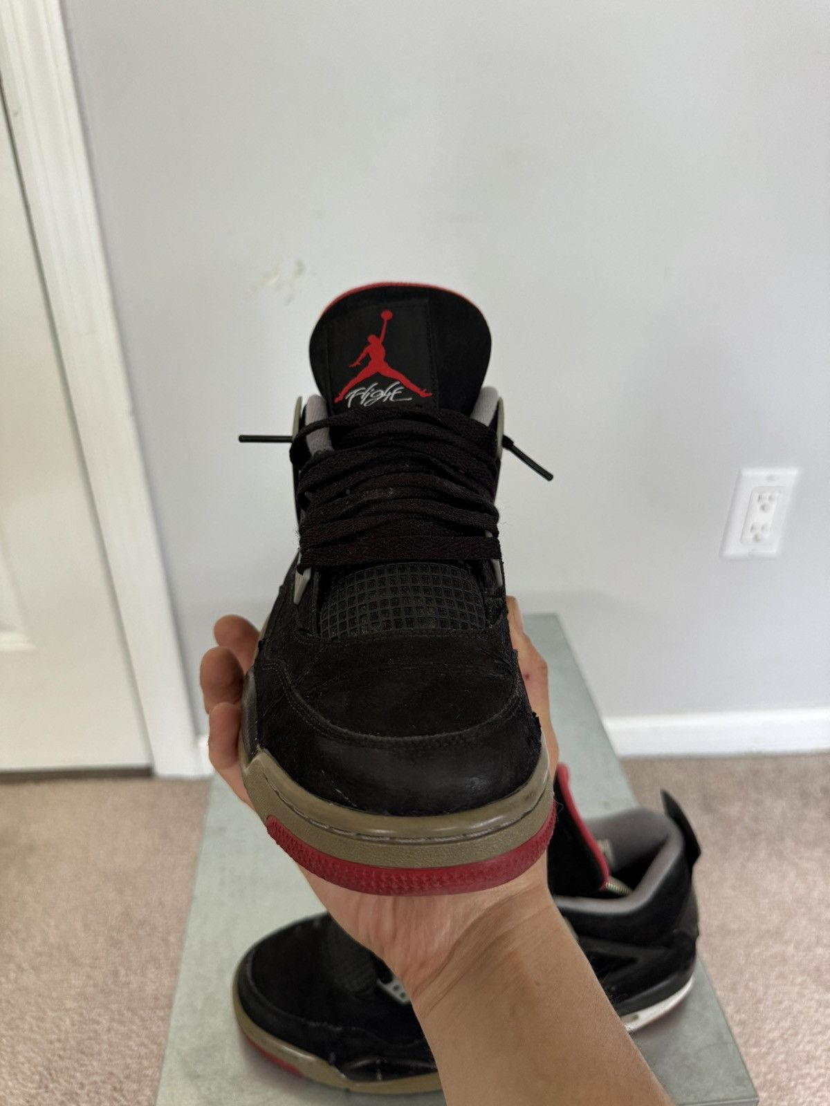 Jordan Brand × Nike Jordan 4 Bred 2012 Size 9 US Used Size US 9 / EU 42 - 7 Thumbnail