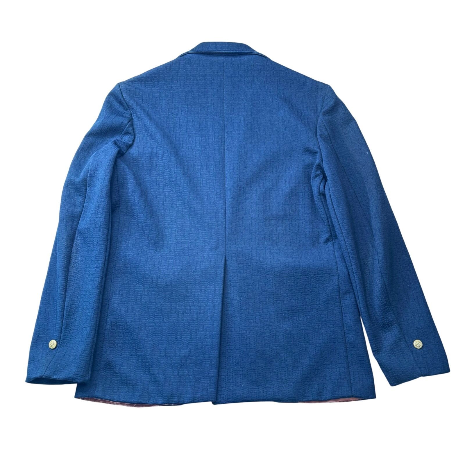Vintage Vintage 1960s Mens med Navy Blazer Pink Lining Unstructured Size US M / EU 48-50 / 2 - 7 Thumbnail
