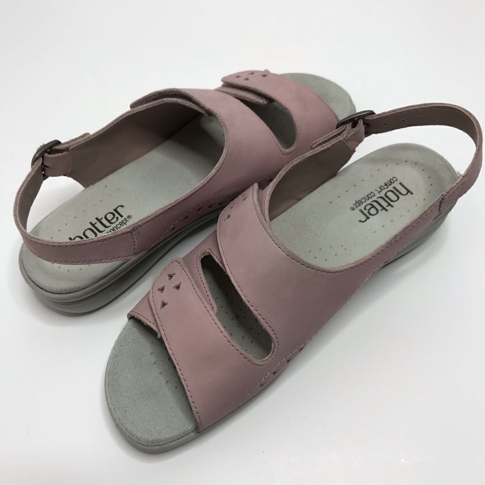 Other Hotter Comfort Easy Pink Nubuck Leather Ankle Strap Wedge Sa Size US 8.5 / IT 38.5 - 7 Thumbnail